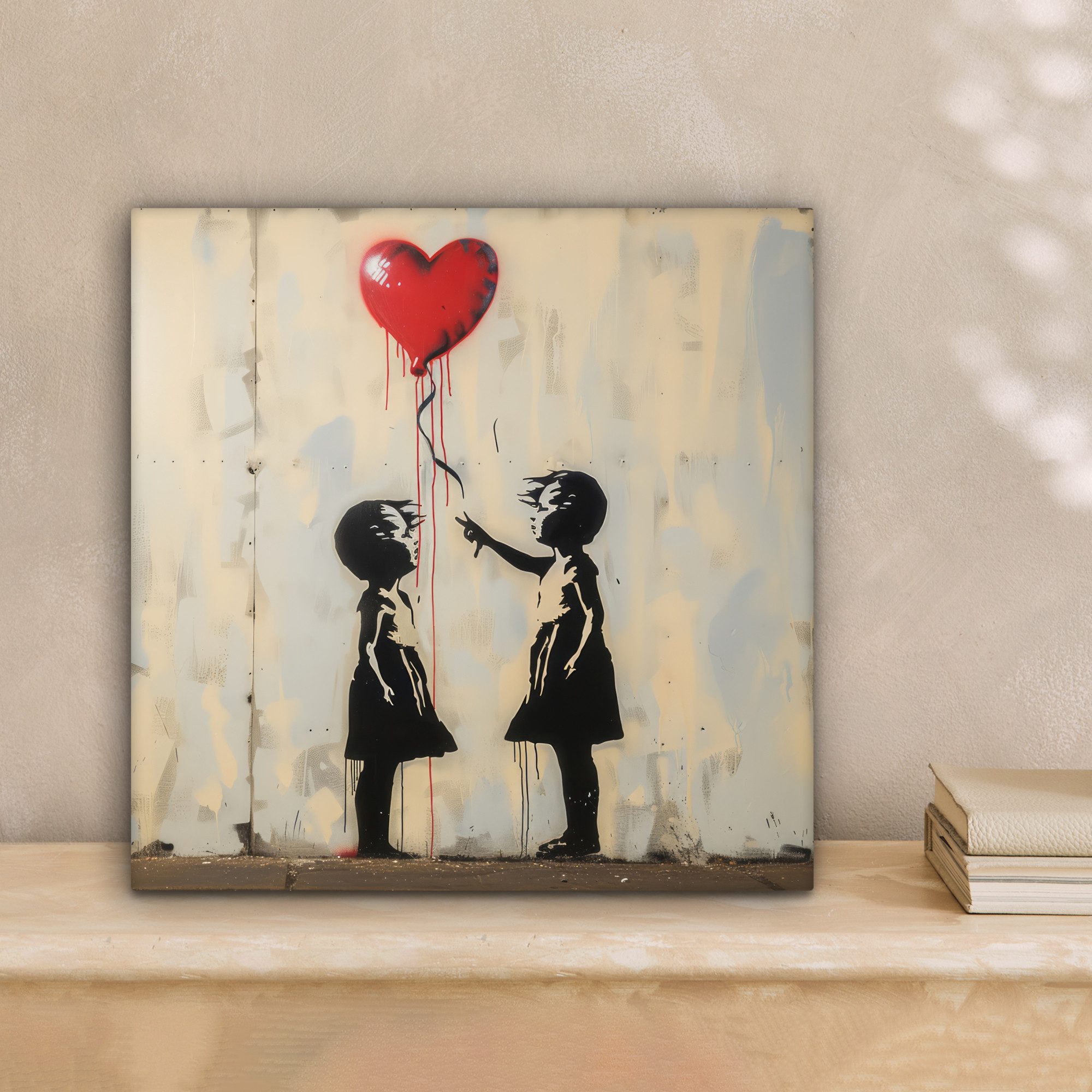 OneMillionCanvasses® Leinwandbild Straßenkunst - Banksy - Luftballon - Graf günstig online kaufen