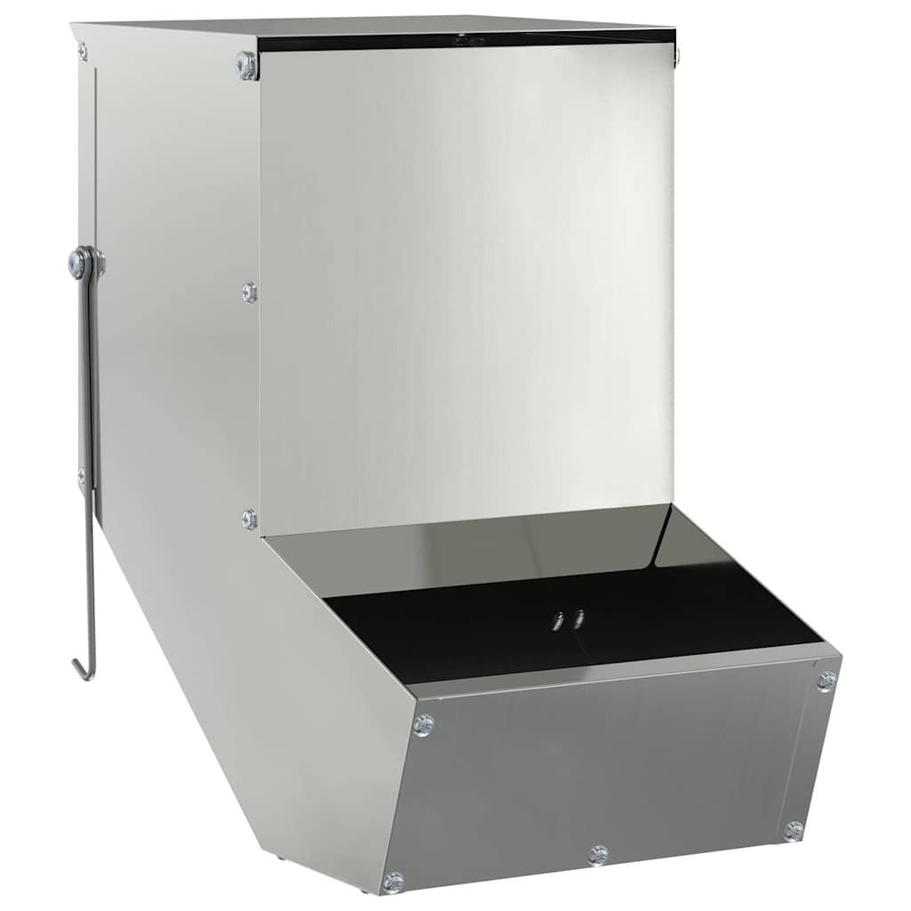 vidaXL Futterspender Kaninchenfütterer Silber 17,5 x 26 x 28,5 cm 1,5 kg