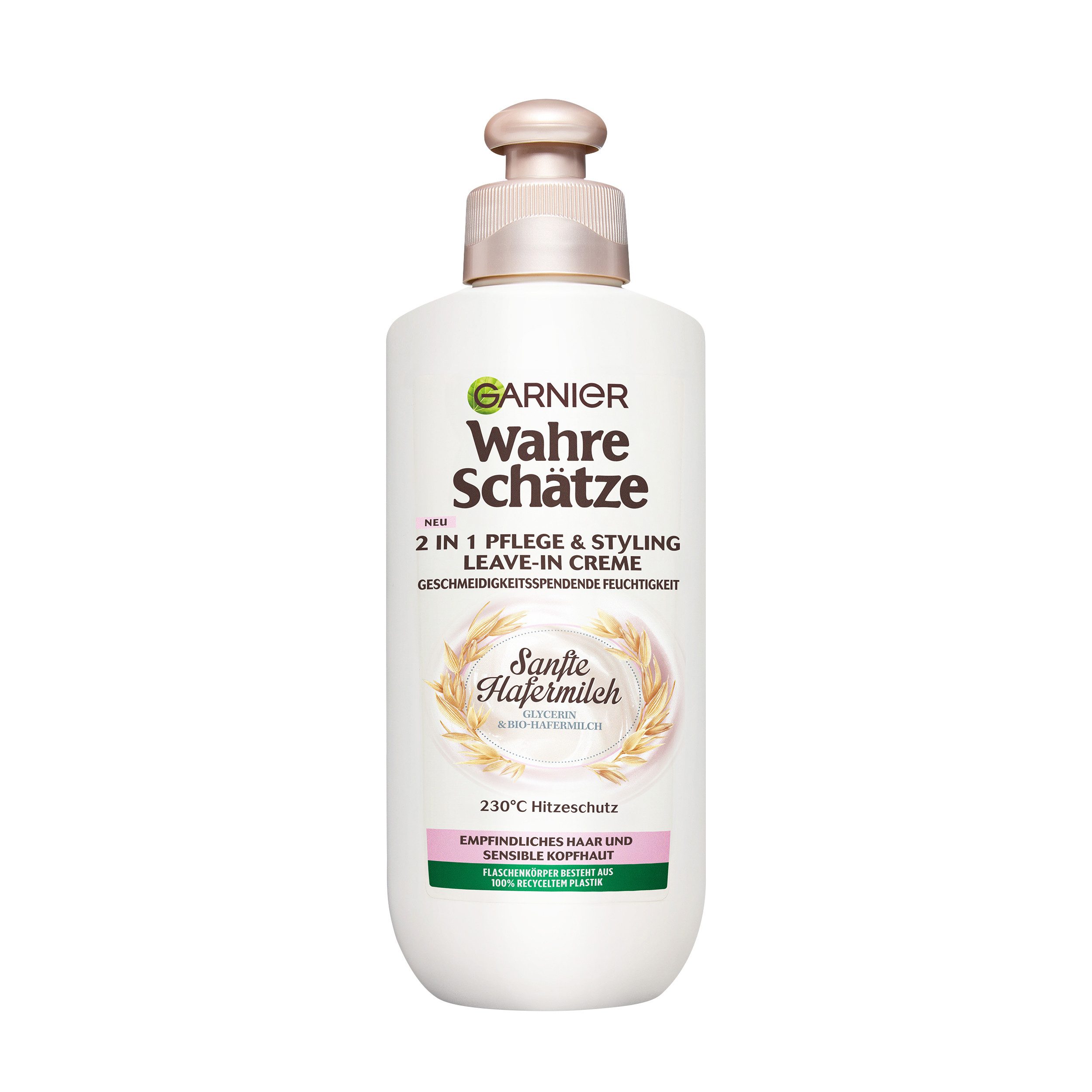 GARNIER Haarmousse WAHRE SCHÄTZE 2-IN-1 PFLEGE & STYLING SANFTE HAFERMILCH, Packung, 6-tlg.