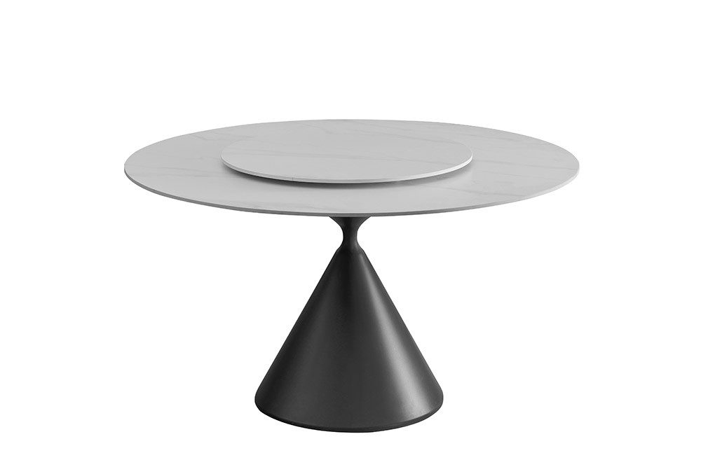 riess-ambiente Dekoteller SIGNATURE 60cm weiß – Keramik, drehbar, rund, Servierplatte (Einzelartikel, 1 St), Lazy-Susan-Drehteller für stilvolles Anrichten – ideal für Esstische