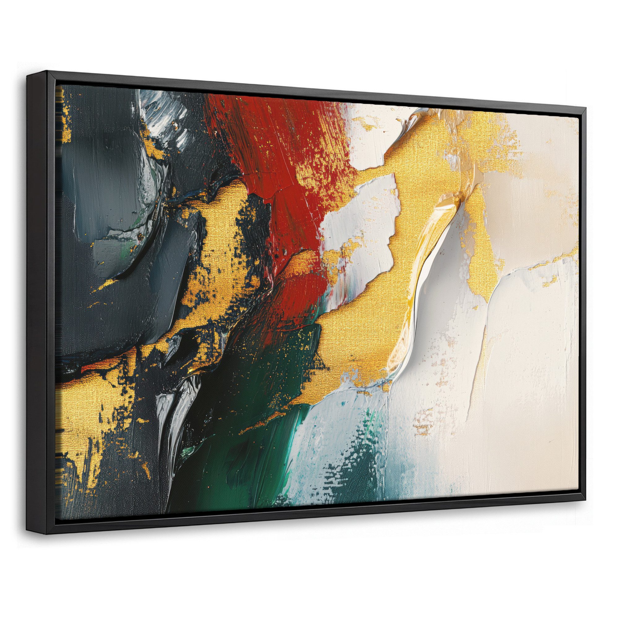 OneMillionCanvasses® Leinwandbild mit Rahmen - Modern - Weihnachten - Abstrakt - Gold, Fotodruck (1 St), Bilder, Zimmer Wand Bild Dekoration 30x20cm