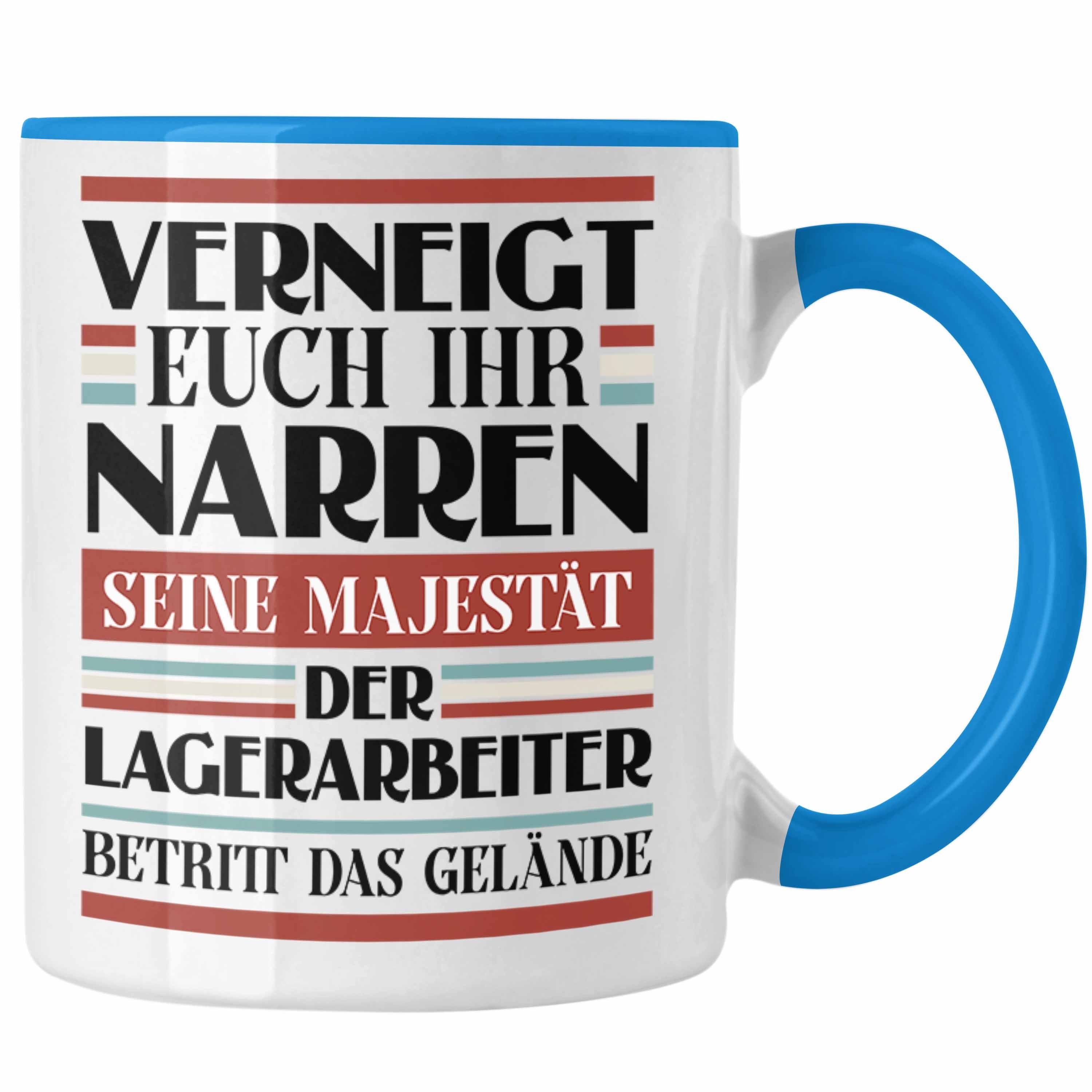 Trendation Tasse Trendation - Lagerarbeiter Verneig Geschenk Blau Männer Lustig Tasse Spruch