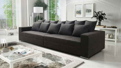 Küchen-Preisbombe Sofa Modernes Big Sofa Wohnlandschaft Sofa Couch Jumbo XXL 4 - Grau Leder Imitation, Sofa