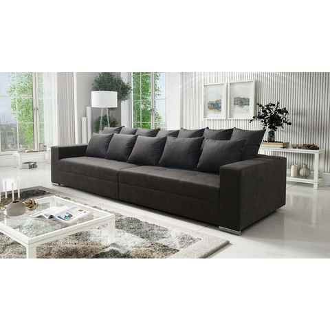 Küchen-Preisbombe Sofa Modernes Big Sofa Wohnlandschaft Sofa Couch Jumbo XXL 4 - Grau Leder Imitation, Sofa