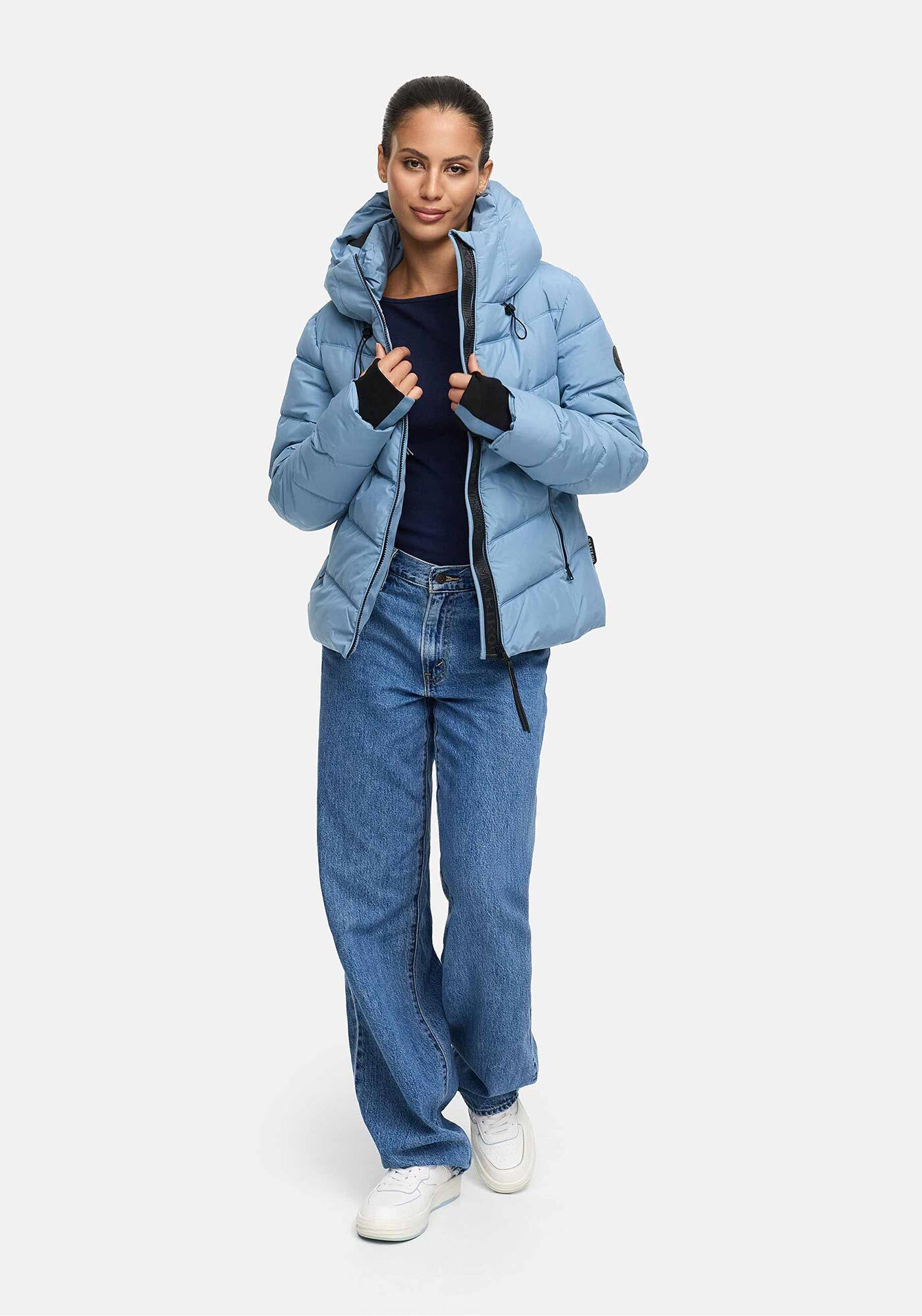 Marikoo Winterjacke Yukanii Kurze Winterjacke mit langen Bündchen und Daumenloch – Bild 4 von 5