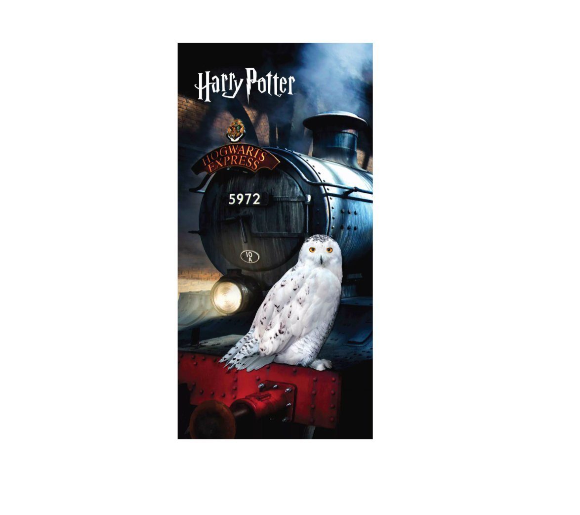 Harry Potter Strandtuch Harry Potter Hogwarts Express Eule 70 x 140 cm Strandtuch / Badetuch, Baumwolle