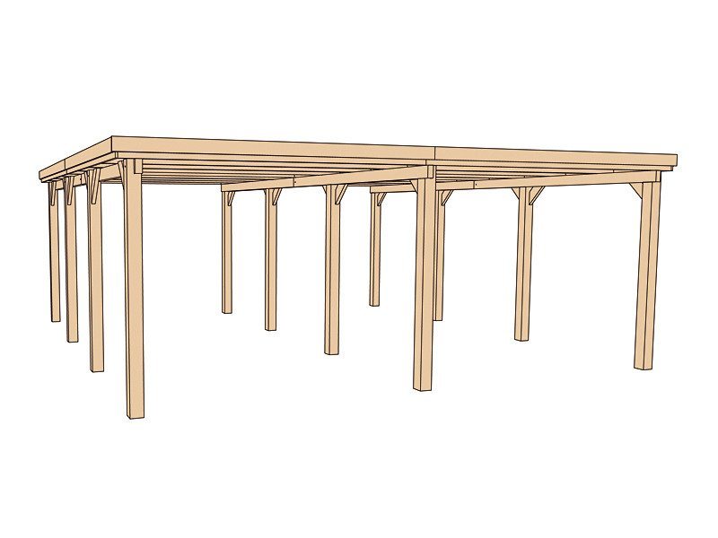 Thumbnail - weka Doppelcarport Optima 2, BxT: 603x612 cm, 215 cm Einfahrtshöhe