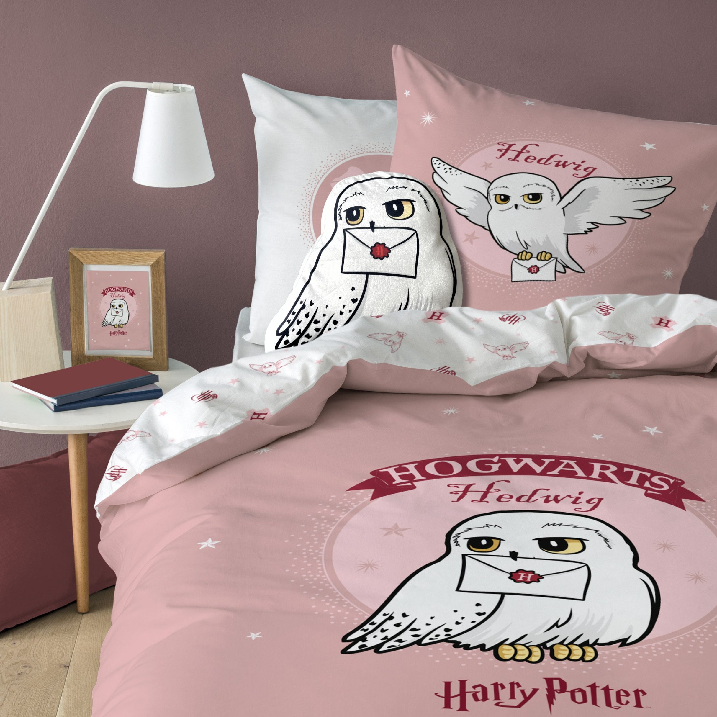 MTOnlinehandel Dekokissen Harry Potter Eule Hedwig 40x36 cm, Kuscheltier in 3D- Form, Geschenkidee passend zur Bettwäsche