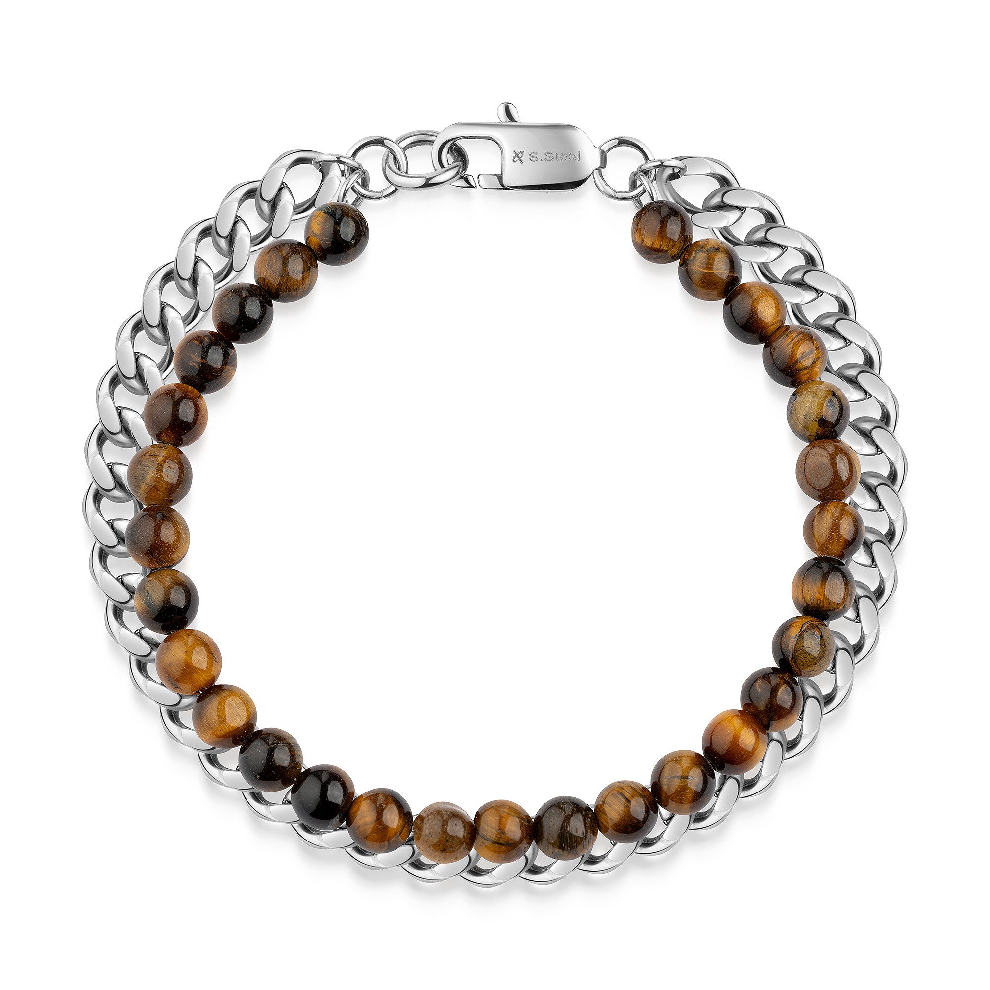 Zeeme Armband Edelstahl Tigerauge