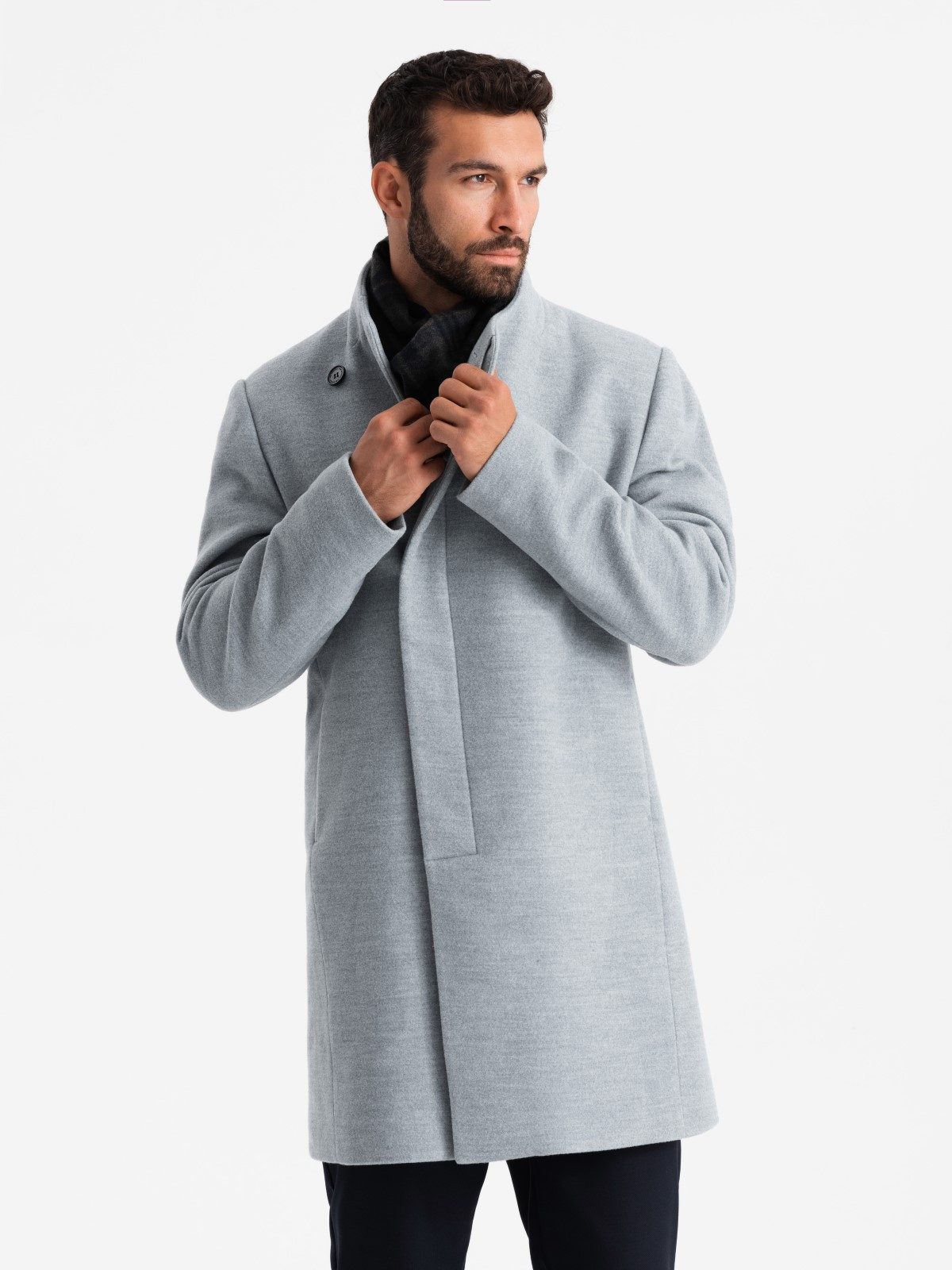 OMBRE Wintermantel Herrenmantel mit asymmetrischem Verschluss günstig online kaufen
