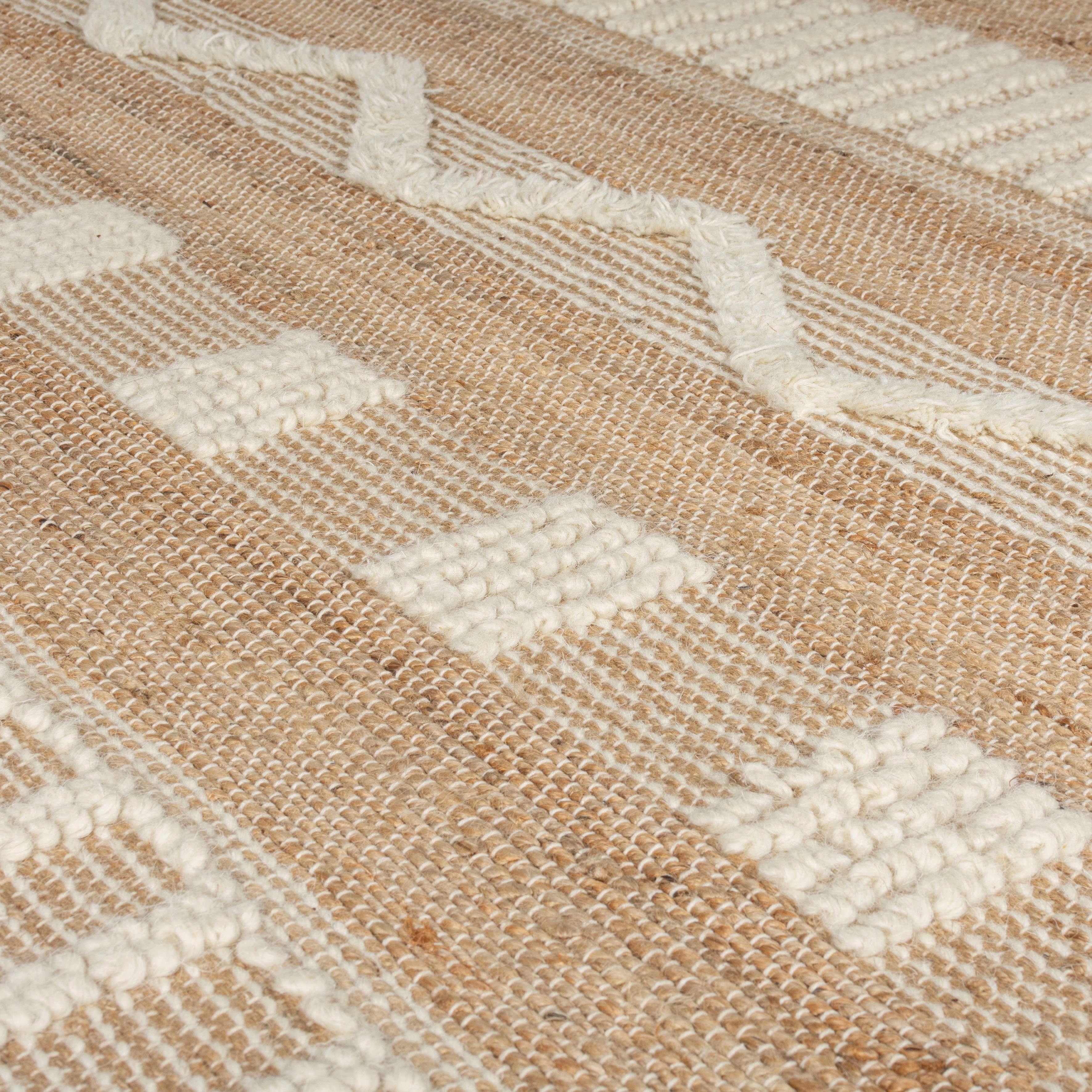 RUGS, Boho-Look, rechteckig, Teppich Medina, aus wie Höhe: FLAIR mm, Wolle & Jute Naturfasern 12