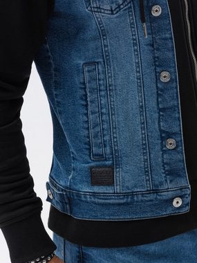 OMBRE Jeansjacke Denim-Katana-Jacke für Männer mit Kapuze