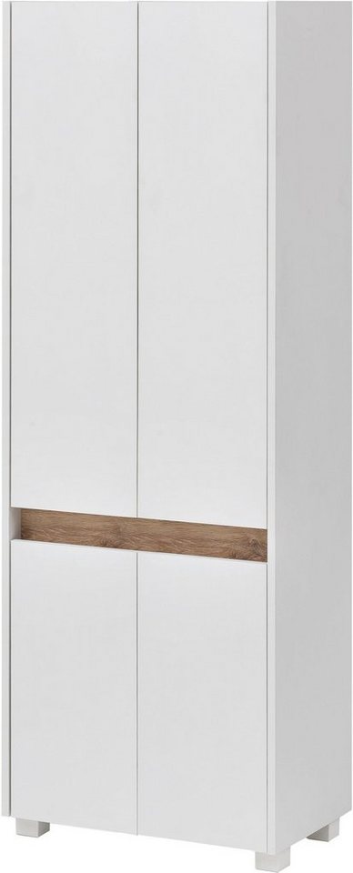 Blende im Schildmeyer cm, 57 Badezimmerschrank, Breite Wildeiche-Look Cosmo modernen Hochschrank