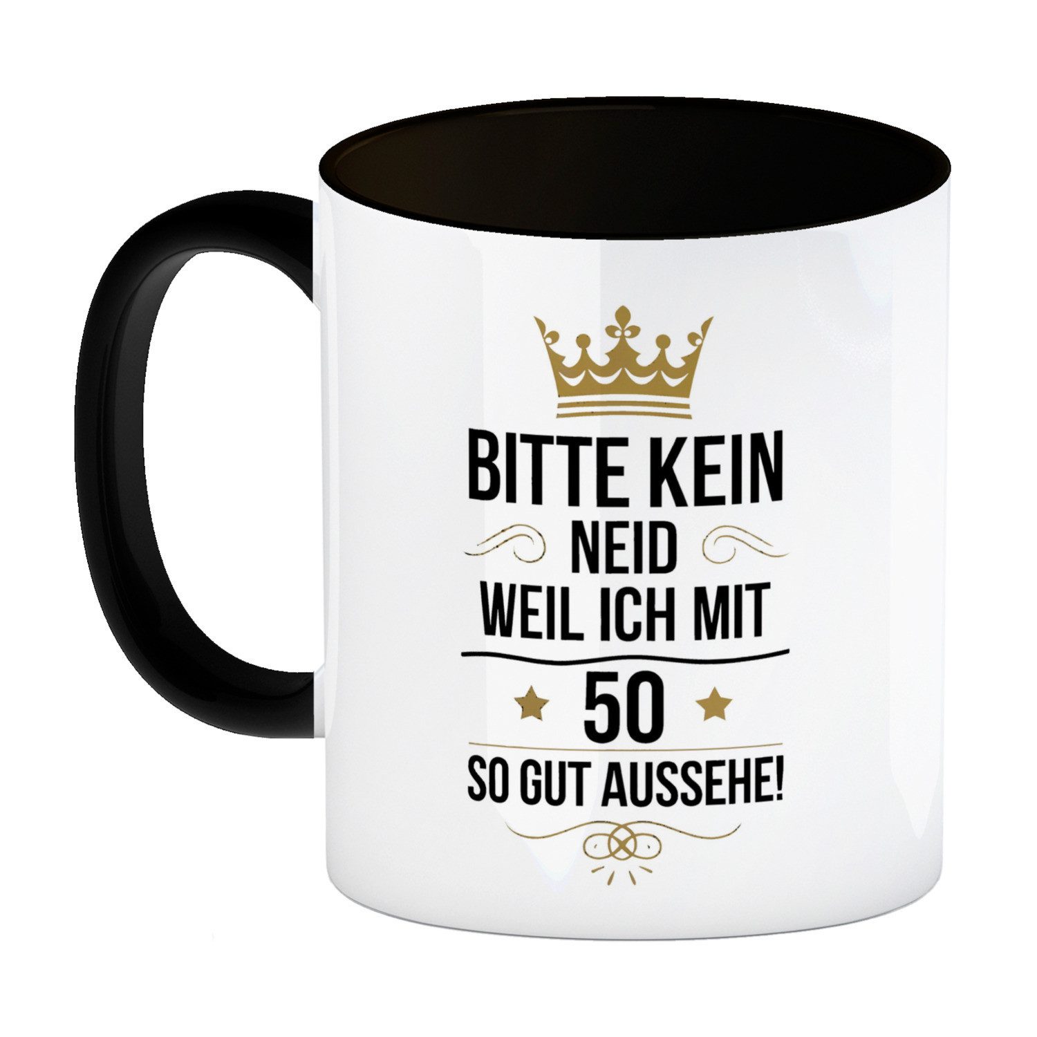 speecheese Tasse BITTE KEIN NEID WEIL ICH MIT 50 SO GUT AUSSEHE Kaffeebecher in