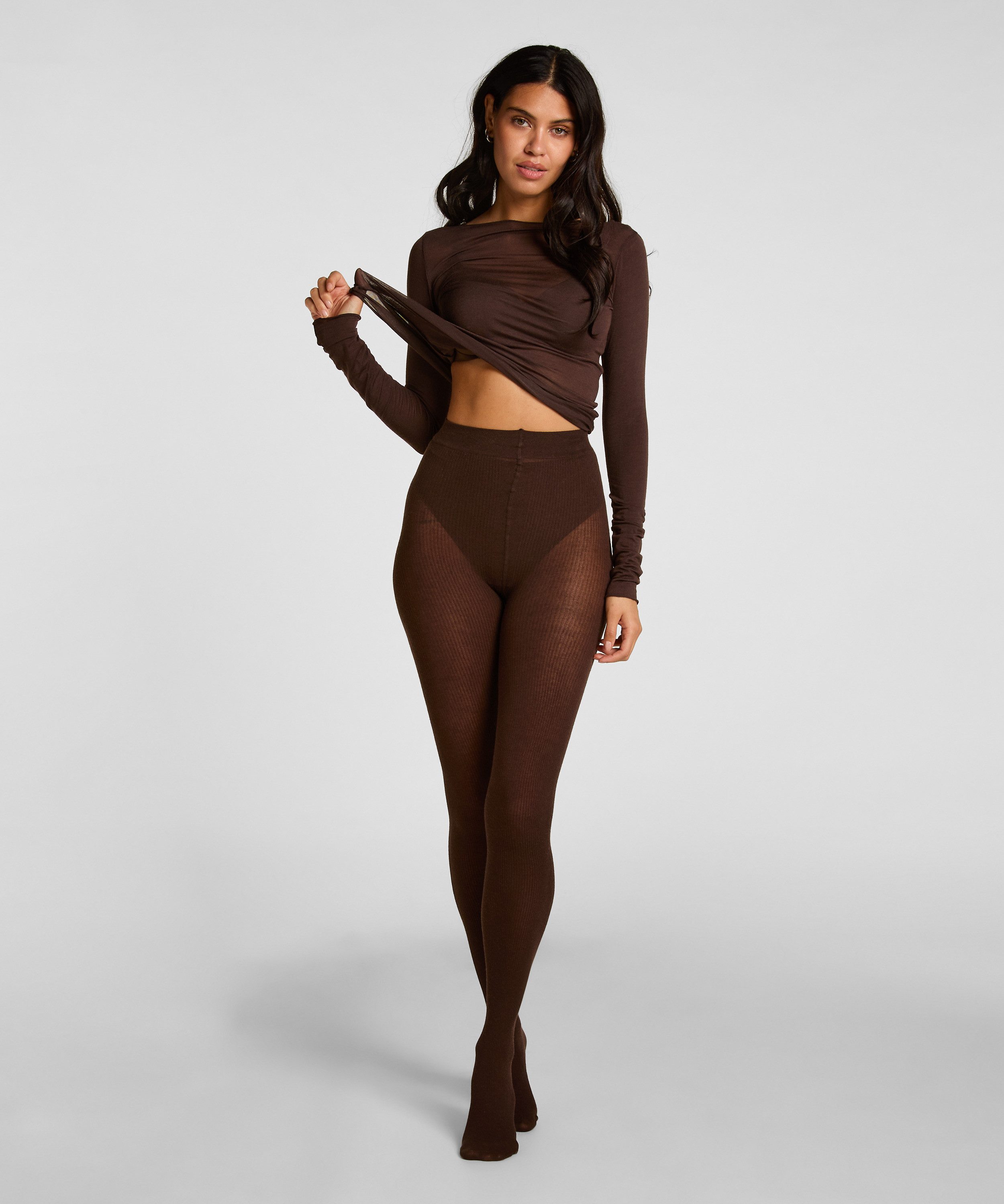 Hunkemöller Strumpfhose Gerippte Strickstrumpfhose Kaschmir-Mix – Bild 3 von 5