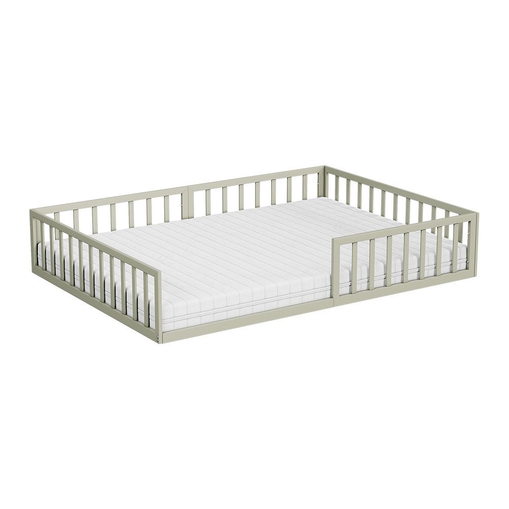 VitaliSpa® Kinderbett Minno, Greige, 140x200 mit Matratze (2-tlg)