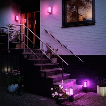 Philips Hue LED Außen-Wandleuchte White & Color Ambiance Impress - Wandleuchte, schwarz - 240x190, keine Angabe, Leuchtmittel enthalten: Ja, fest verbaut, LED, warmweiss, Aussenlampe, Aussenwandleuchte, Outdoor-Leuchte