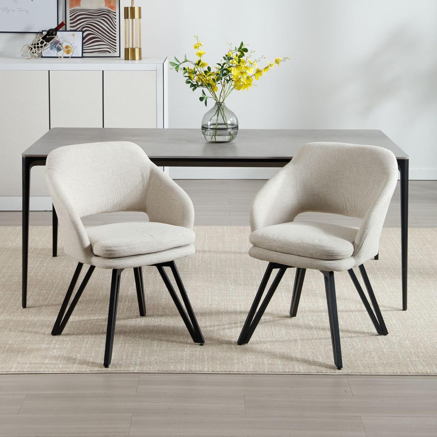 CHAIRUS Esszimmerstuhl 2er Set Leinen/Chenille-Esszimmerstühle mit günstig online kaufen