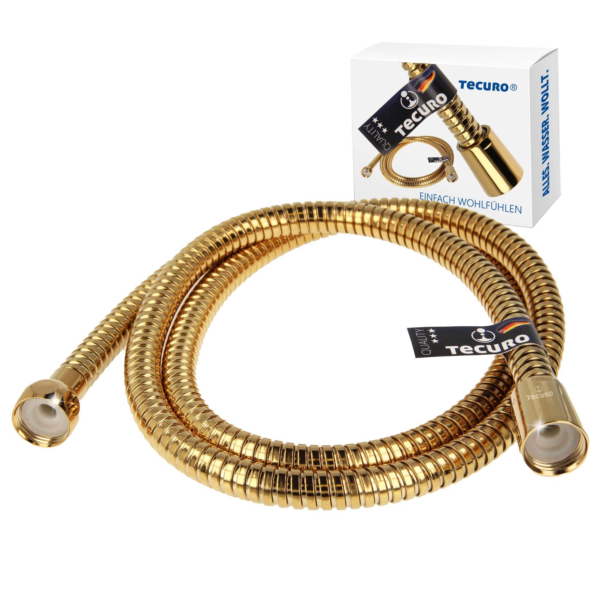 tecuro Brauseschlauch Metall Brauseschlauch goldoptik - doppelt gewickelt günstig online kaufen