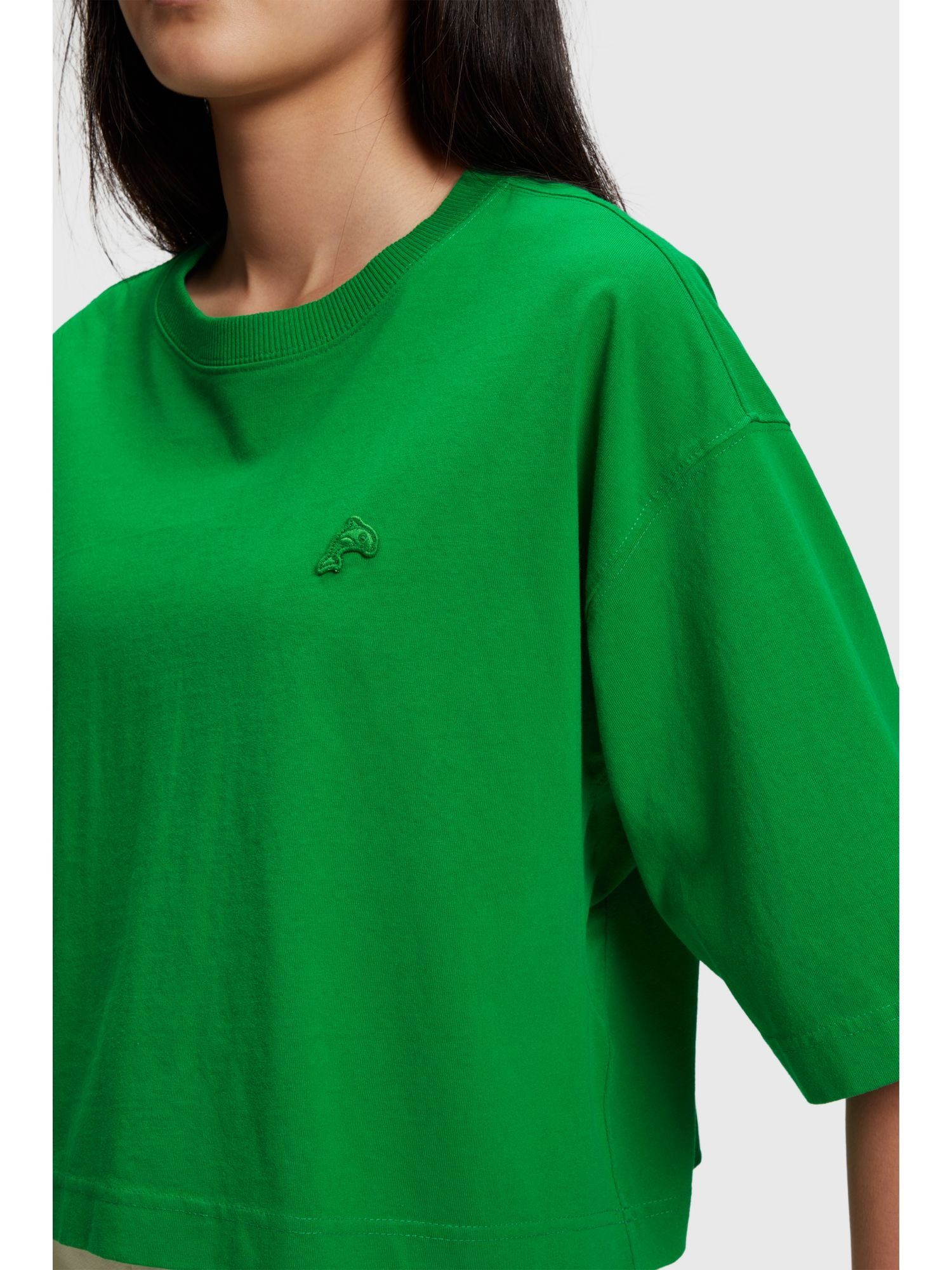 (1-tlg) Delfin-Patch Cropped T-Shirt Esprit mit T-Shirt GREEN