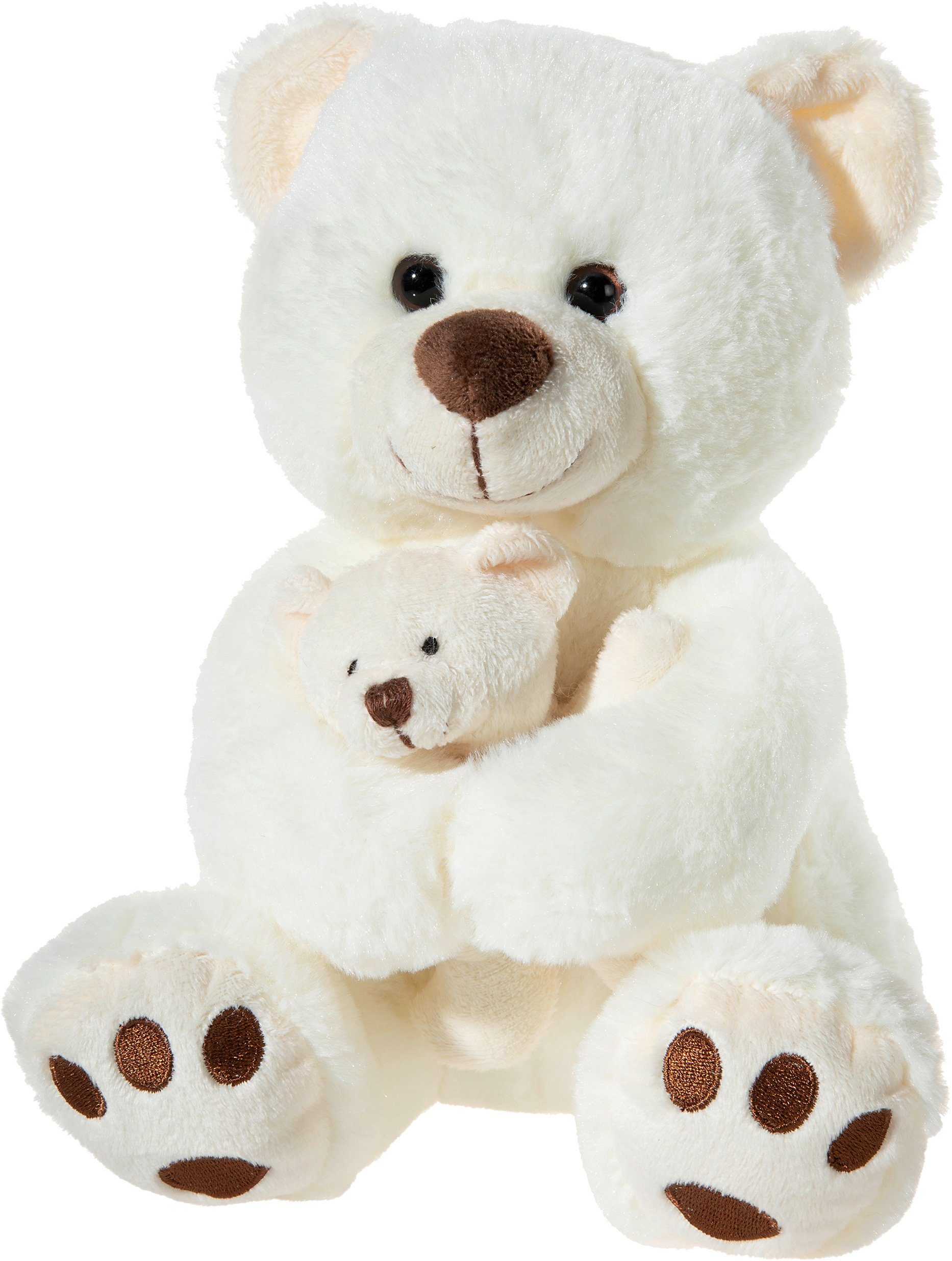 Kuscheltier Misanimo, Bär mit Baby, creme