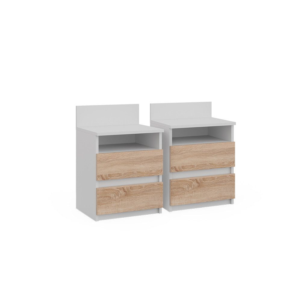 Vicco Nachtschrank Monty, Weiß/Sonoma, 32.3 x günstig online kaufen