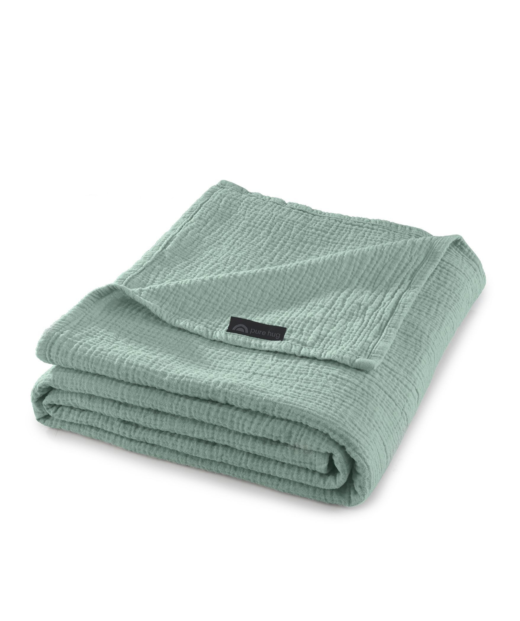Wolldecke Set Musselin 150x200 Design Matcha Gruen, pure hug, Sommer Geschenke Idee Frauen Männer weich sale Reißverschluss Partner