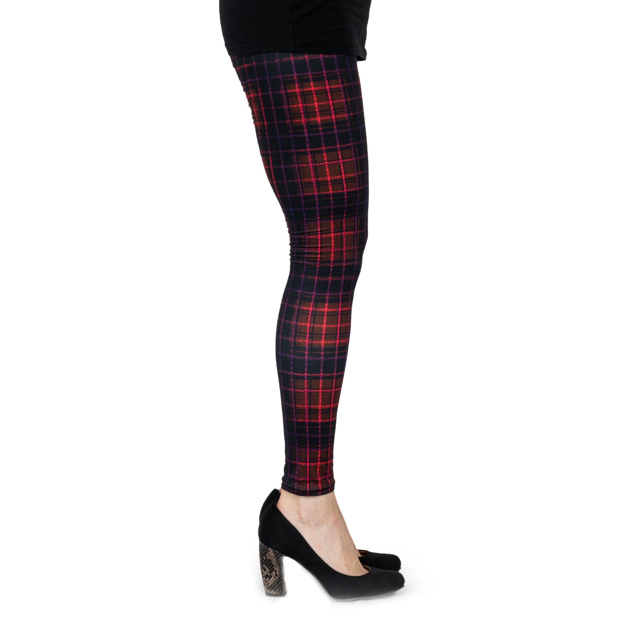 cosey Leggings Business Line Leggings (Einheitsgröße XS-L) Gitter Rot