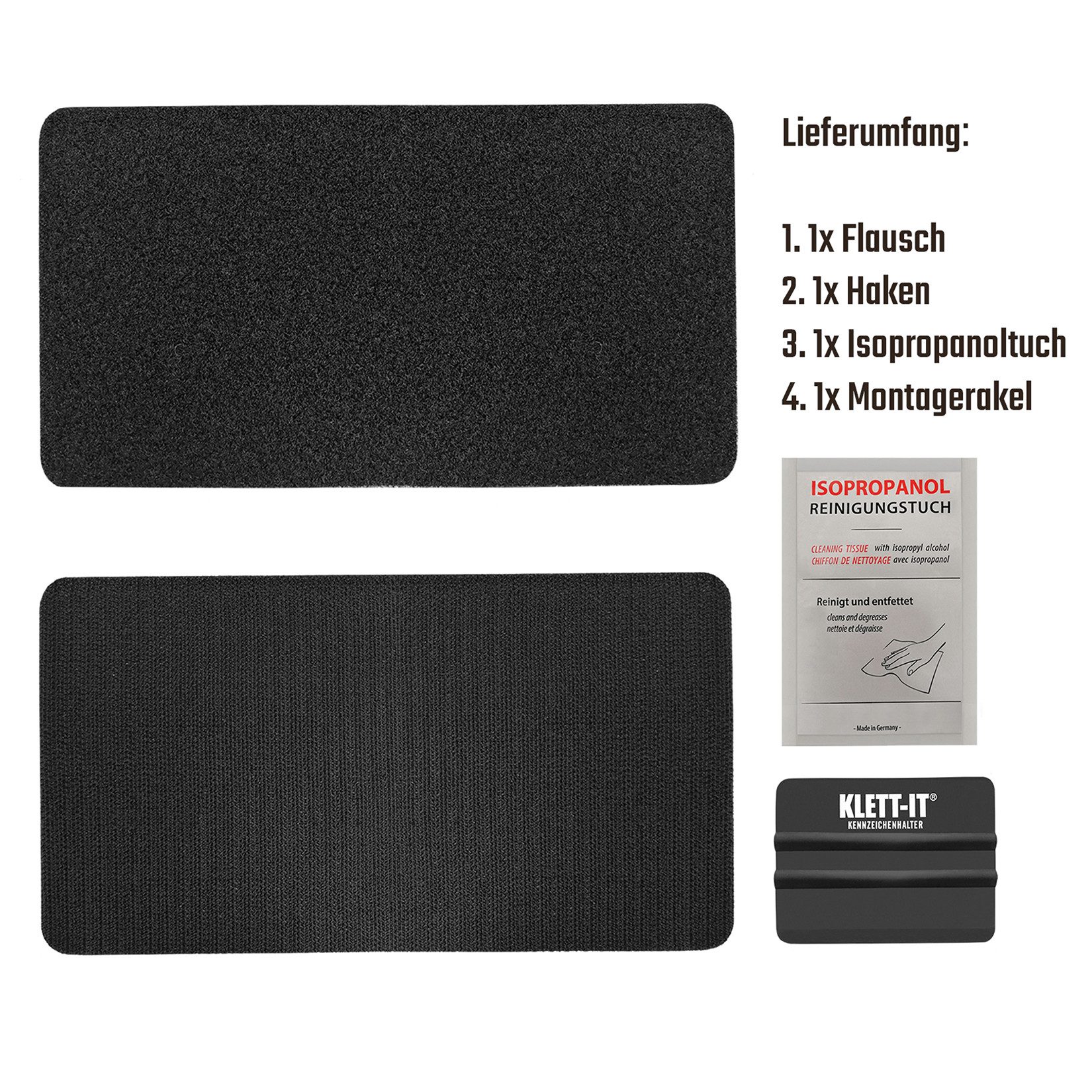L & P Car Design Kennzeichenhalter für Leichtkraftrad 240 x 130 mm Klett Rahmenlos Kennzeichenhalter, (1 Stück)