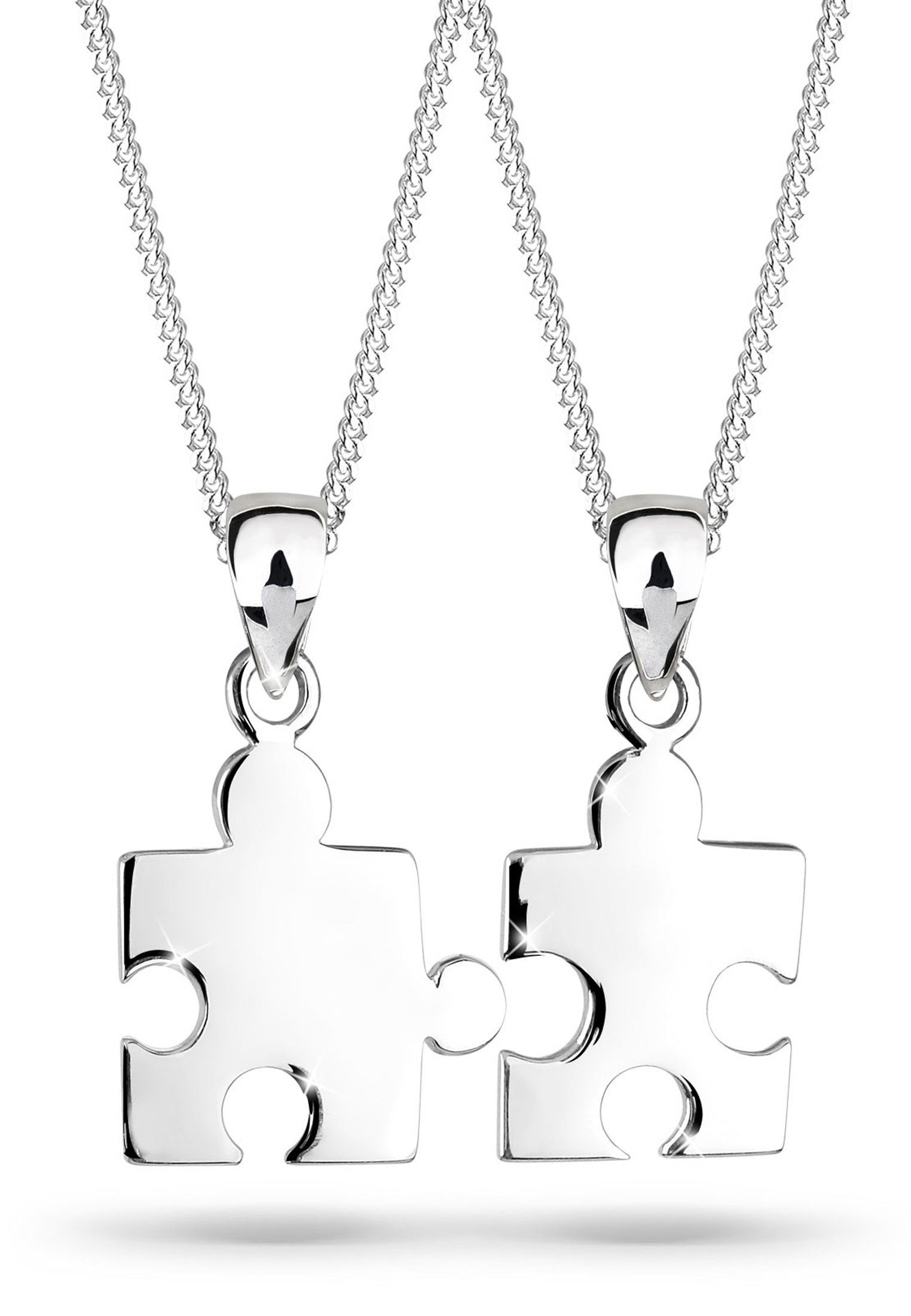 Elli Ketten-Set Partnerketten Puzzlestücke 925 Silber, Puzzleteile günstig online kaufen