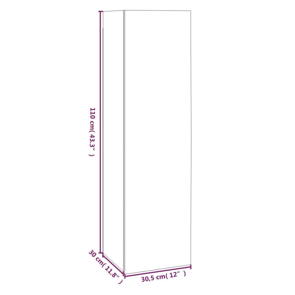 4 vidaXL Grau Holzwerkstoff 30,5x30x110 TV-Schrank Sonoma TV-Schränke (4-St) cm Stk.