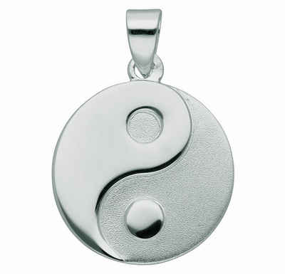 Adelia´s Kette mit Anhänger 925 Silber Anhänger Ying Yang Ø 15,8 mm, Schmuckset - Set mit Halskette