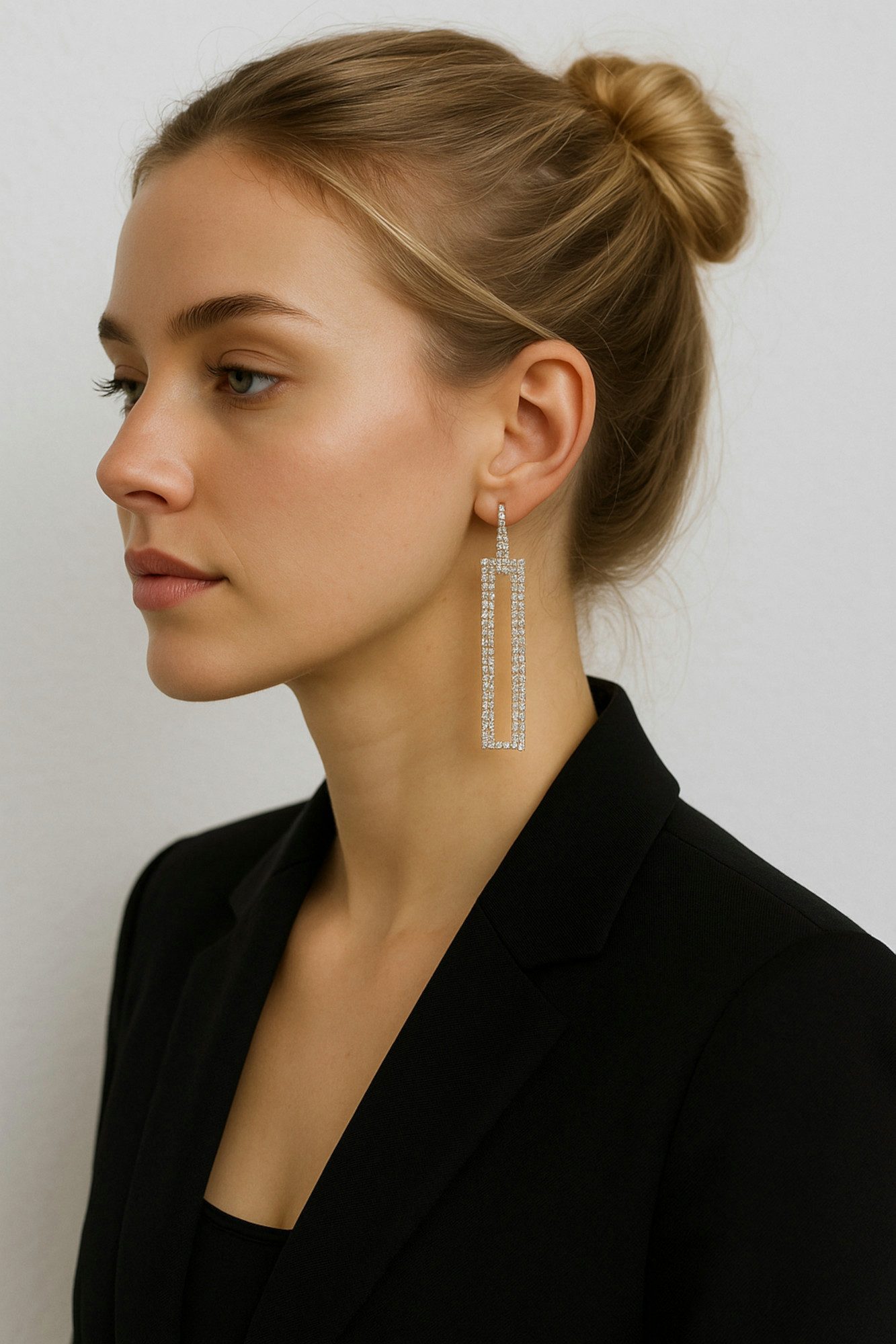 Ella Jonte Paar Ohrhänger, lange Statement Strass Ohrringe - Gold oder Silb günstig online kaufen