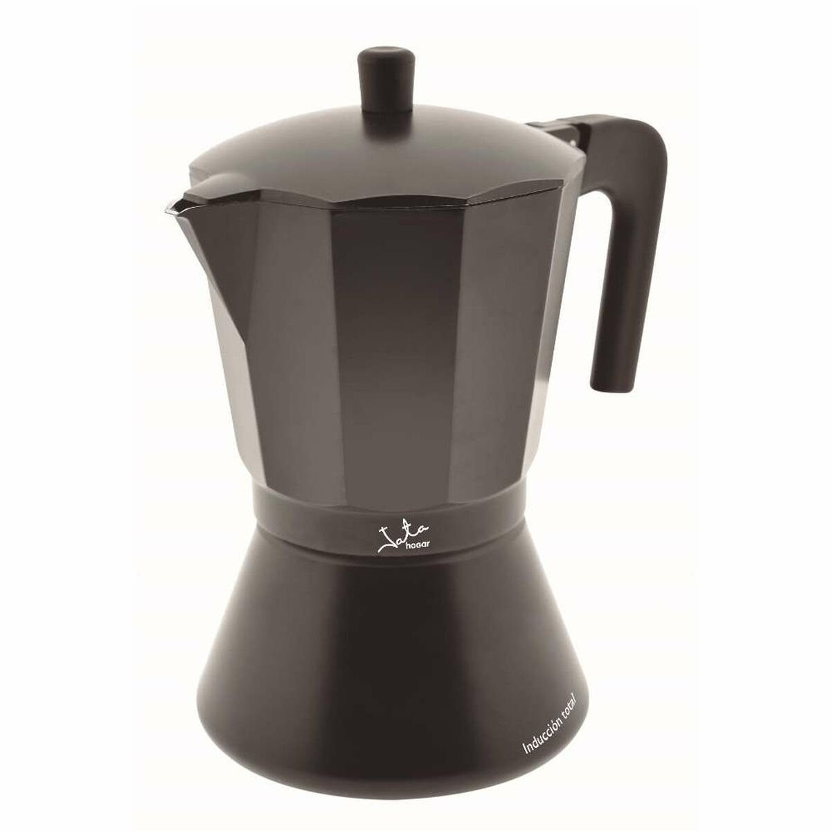 Jata Espressokocher Italienische Kaffeemaschine JATA CFI9 Schwarz Aluminium 9 Tassen