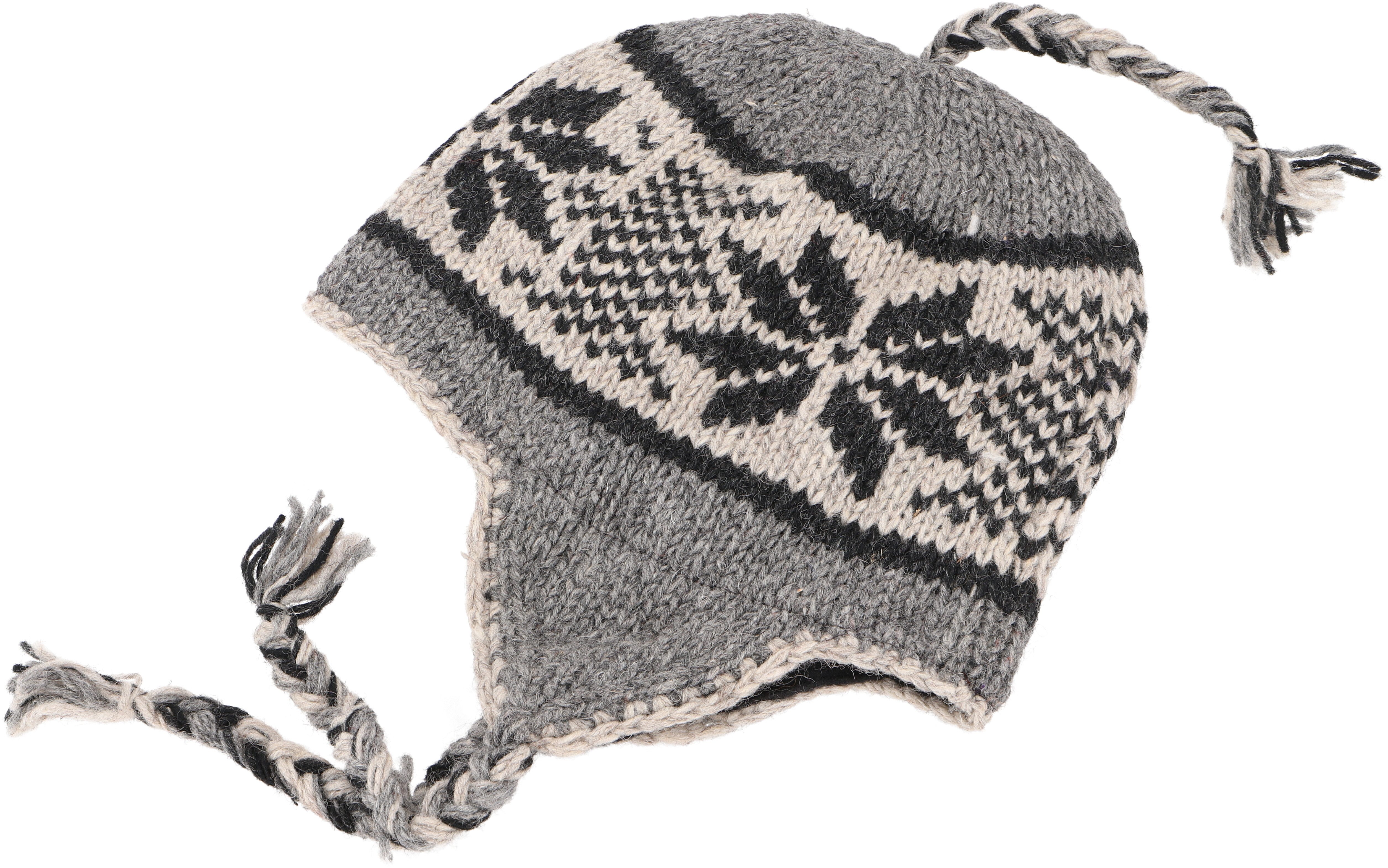 Guru-Shop Strickmütze Wollmütze mit Ohrenklappen, Norwegermütze,.. günstig online kaufen