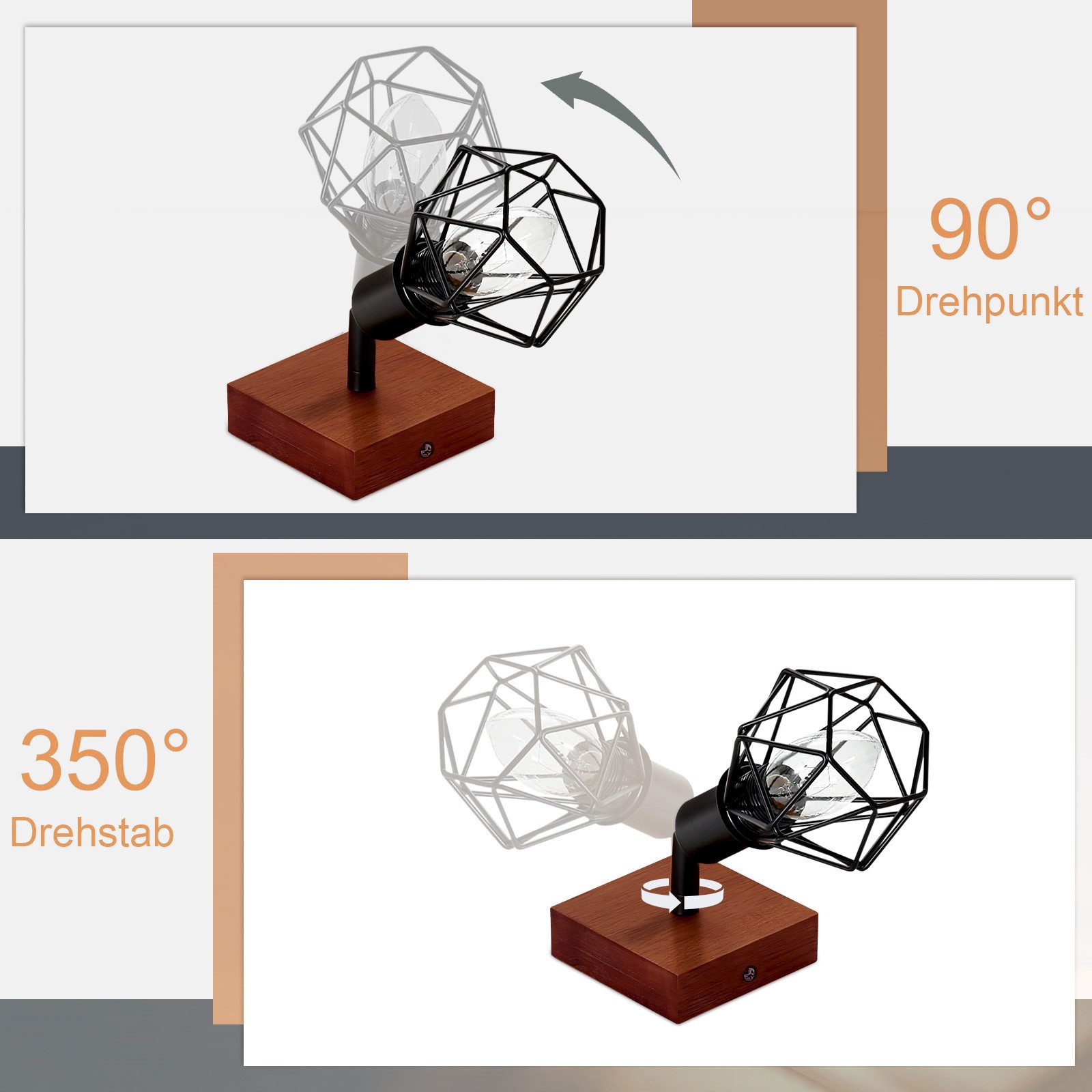 Nettlife Deckenstrahler 1/2/3 Flammig Retro Weiß günstig online kaufen
