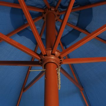 vidaXL Sonnenschirm Sonnenschirm mit Holz-Mast 300 x 258 cm Blau