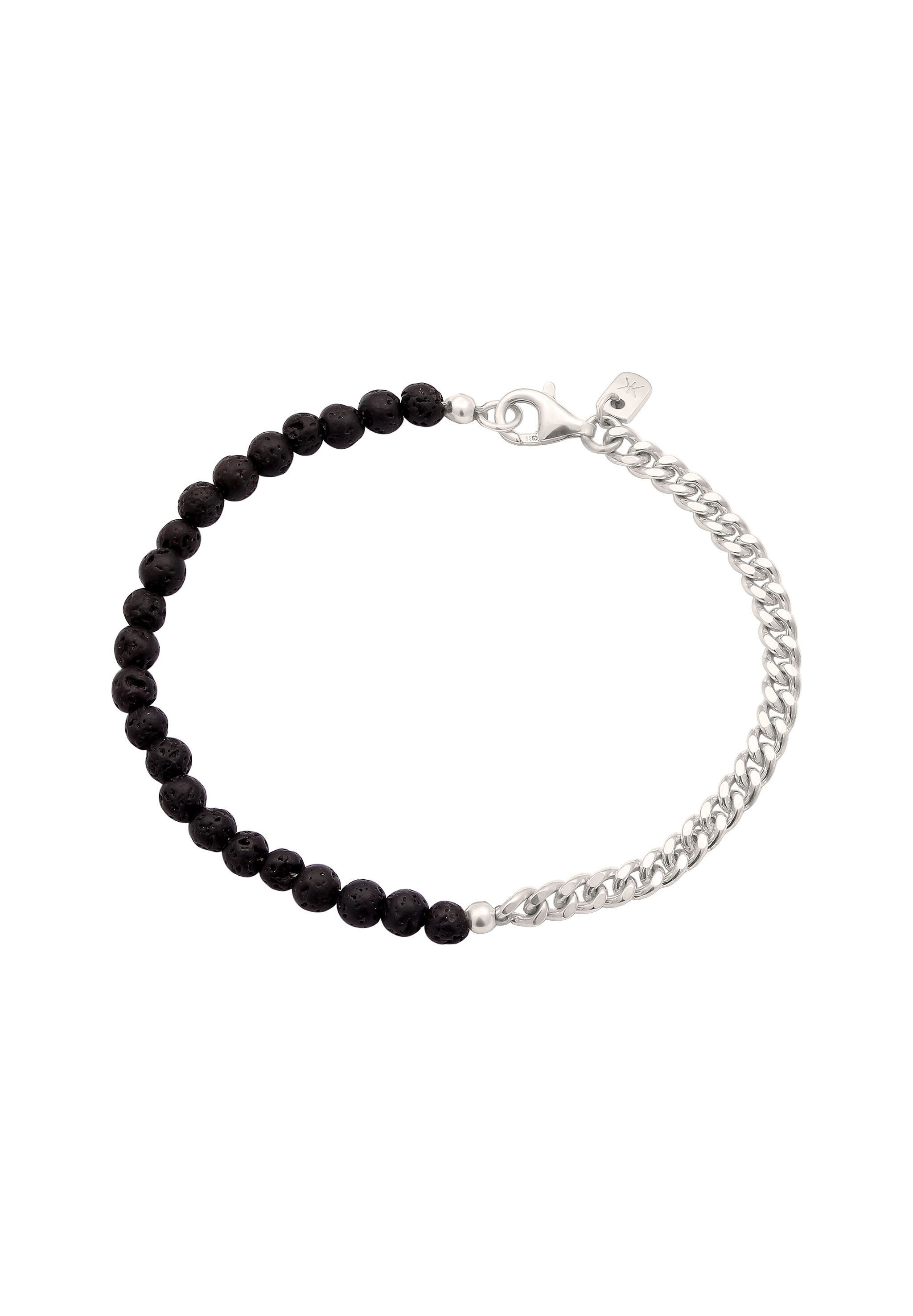 Kuzzoi Bead-Armband-Set Panzerkette Lava Schwarz 925 Sterling Silber günstig online kaufen
