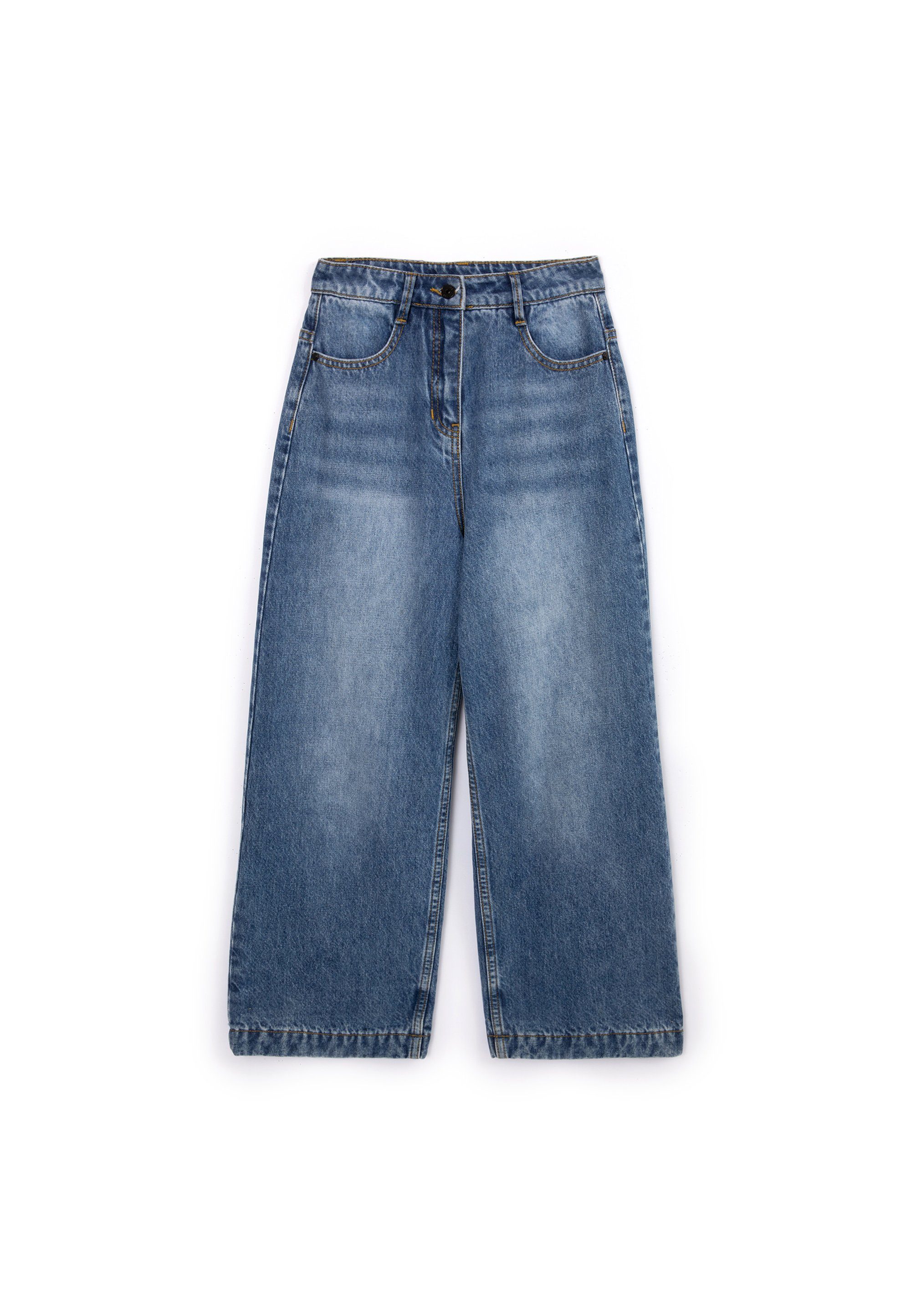 Gulliver Bequeme Jeans mit trendiger wärmendem hochwertigem Denim mit Aus Fleece-Futter, Used-Waschung