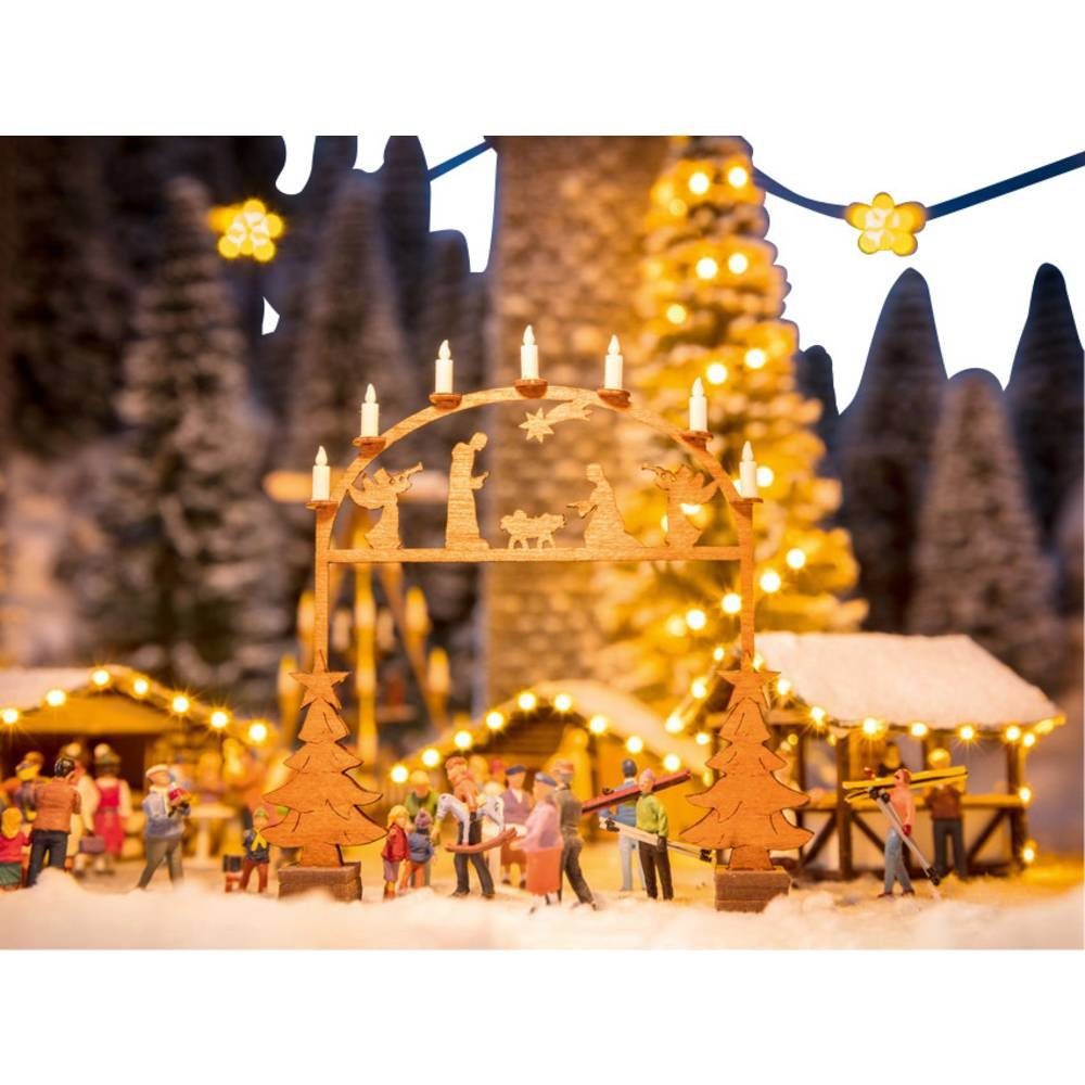 Modelleisenbahn-Fertiggelände H0 Laser-Cut minis Weihnachtsmarkt-Eingangsbogen