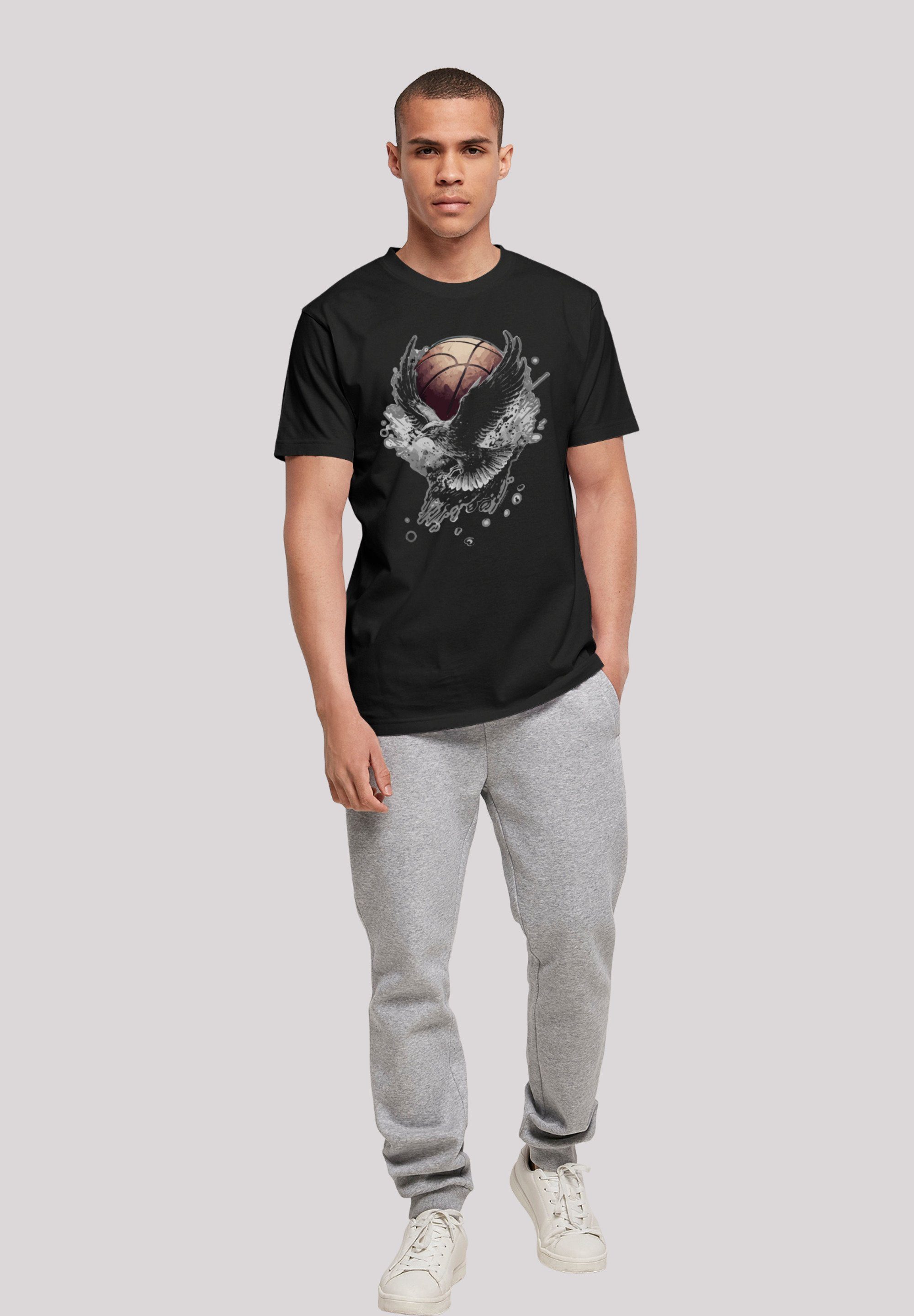 F4NT4STIC T-Shirt schwarz Adler Basketball Print