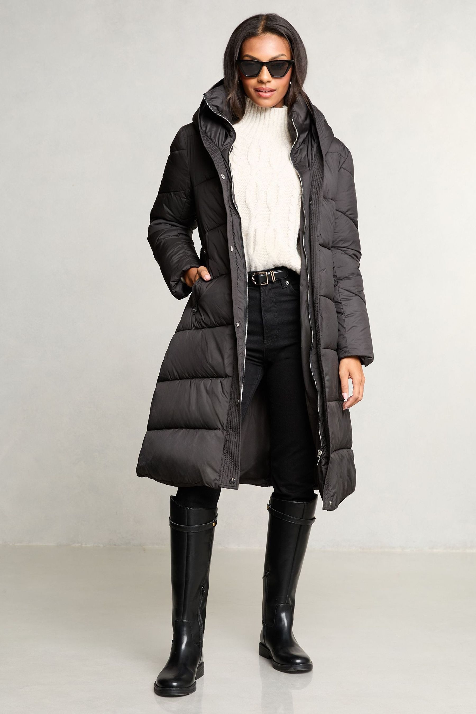 LIPSY Langmantel Lipsy langer Mantel mit Gürtel, Regular (1-tlg) günstig online kaufen