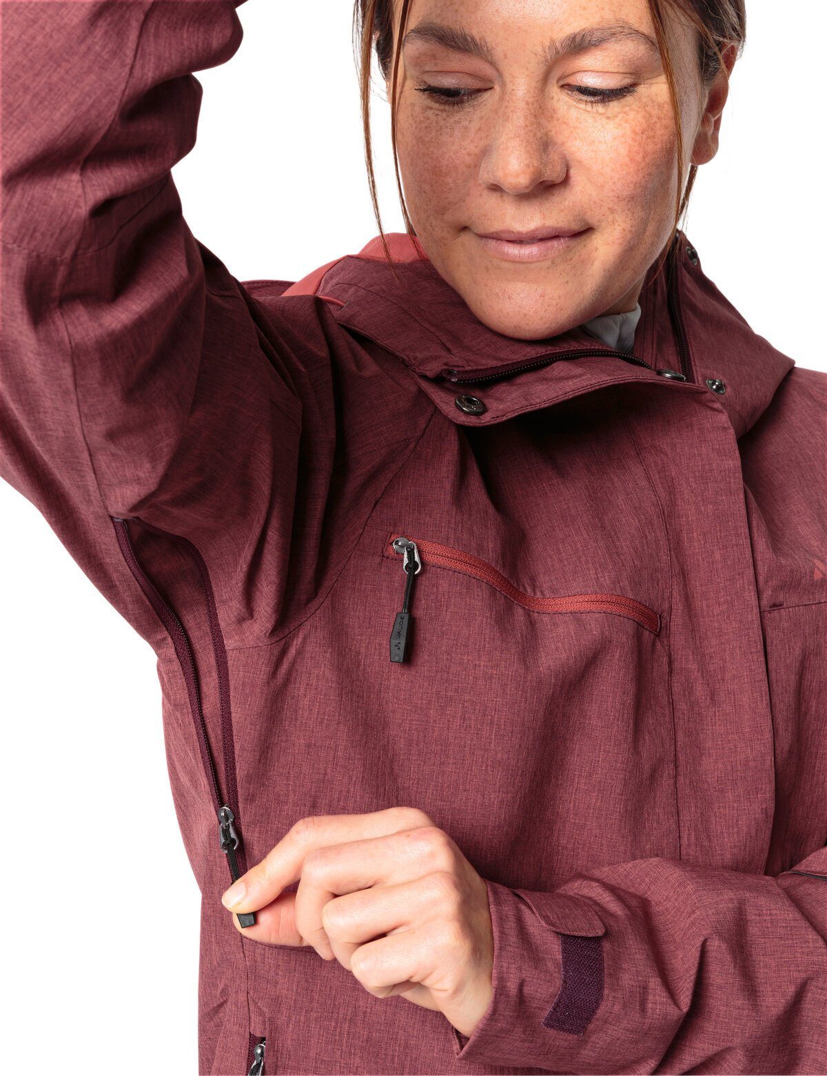 Outdoorjacke Klimaneutral Rain (1-St) kompensiert Jacket Yaras VAUDE Warm Women's uni cassis