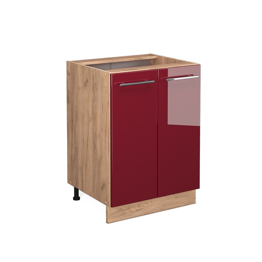 Vicco Unterschrank Fame-Line, Bordeaux Hochglanz/Goldkraft Eiche, günstig online kaufen