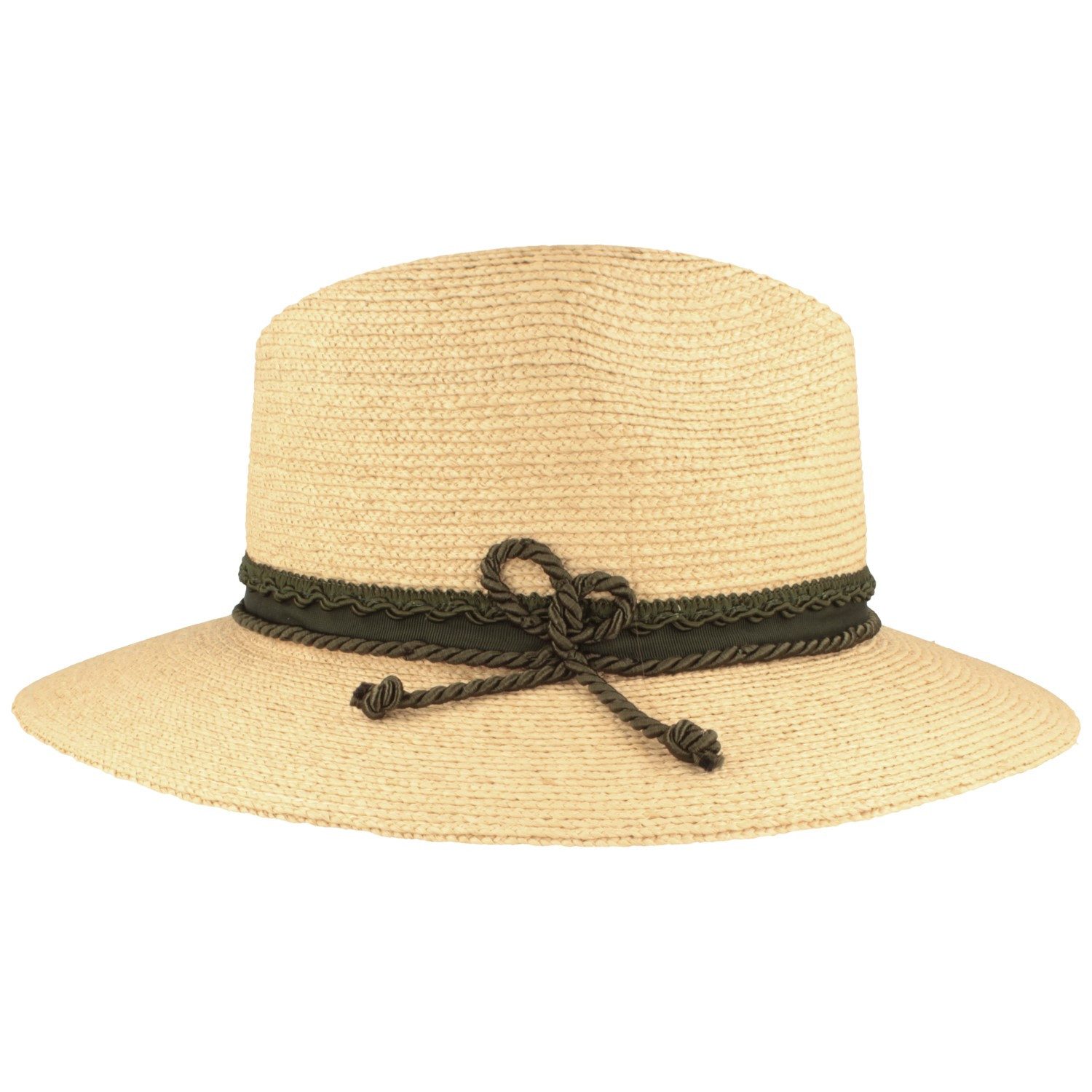 Breiter Trachtenhut Stroh-Trachtenhut aus hochertigem Raffia mit Kordel und UV Schutz