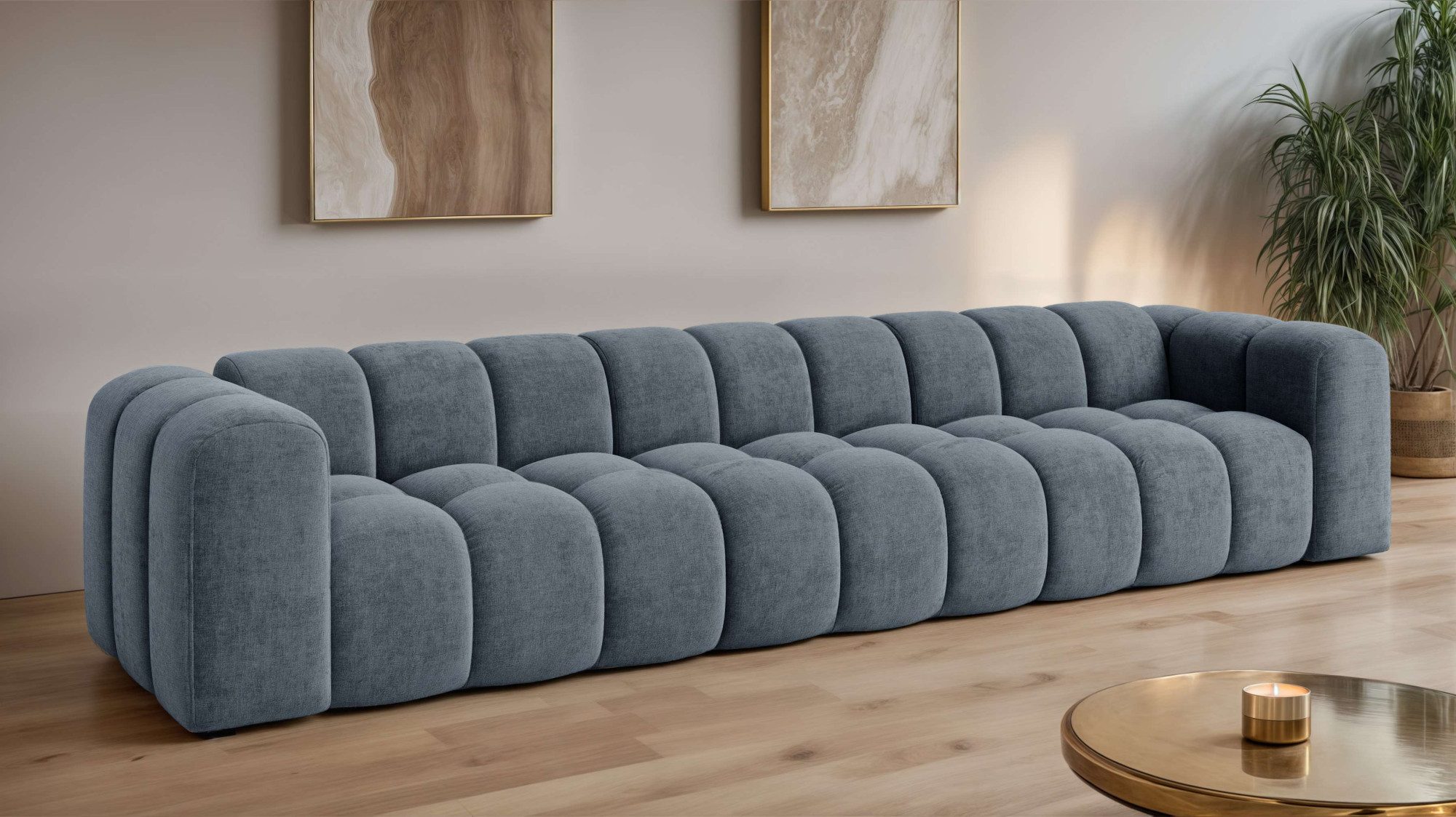 OTTO home Big-Sofa XL KALLIE Design-Sofa mit Steppung, Bubble-Optik, Breite 340 cm, moderne Steppung, hoher Sitzkomfort und modernes Design