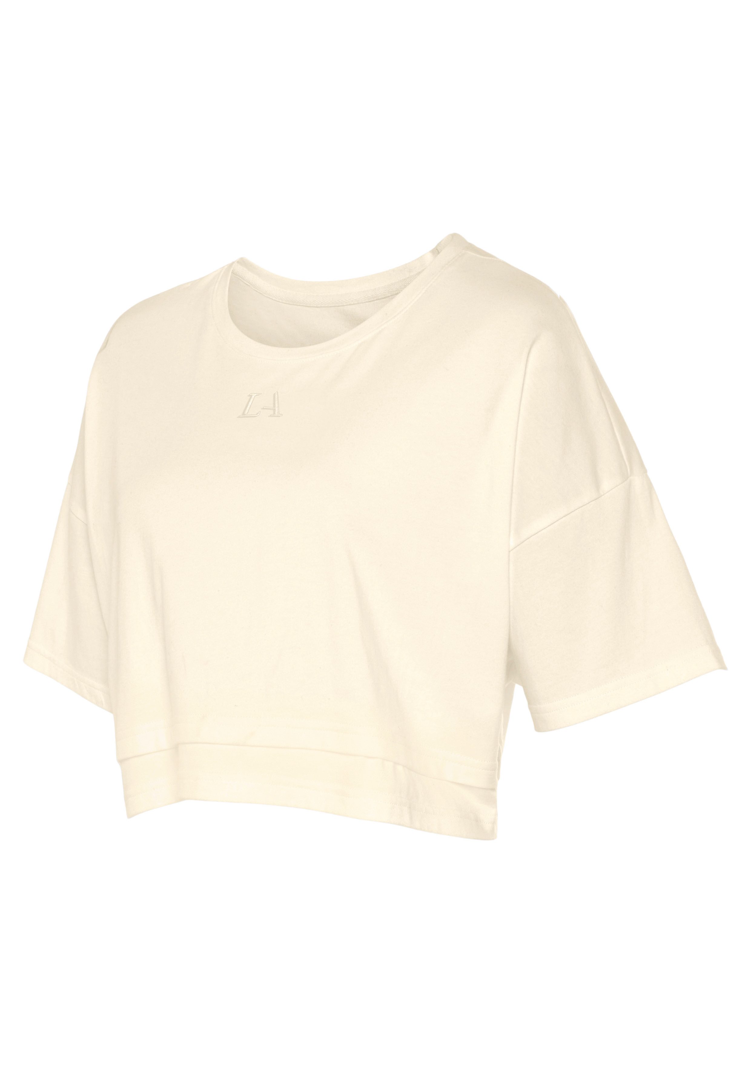 LASCANA Kurzarmshirt T-Shirt, weite Form mit Lagen-Look – Bild 4 von 5