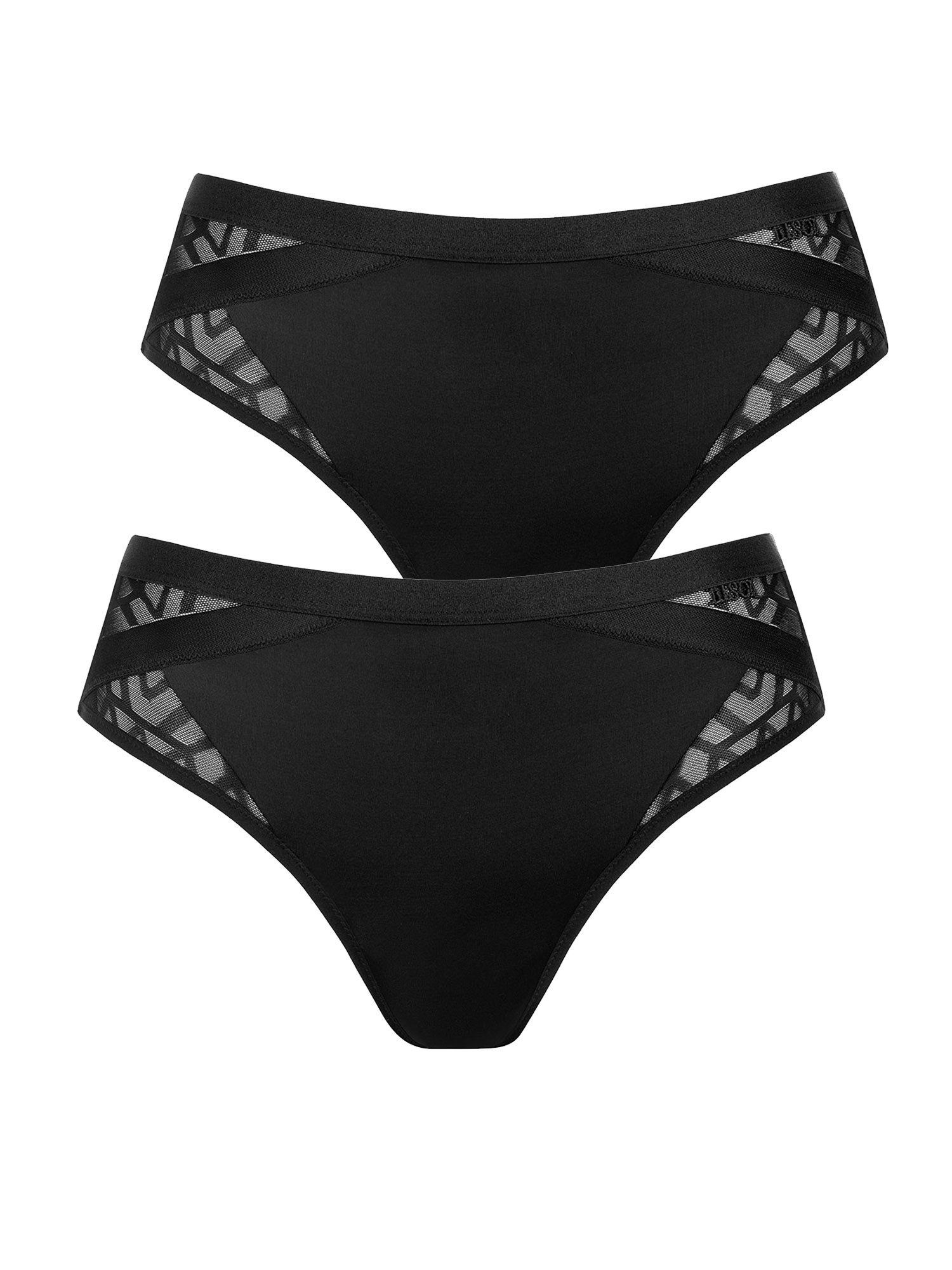 Lisca String 2er Pack Brasilslip Opal (Packung, 2-St) verspielter halbtransparenter Tüll, flache Abschlüsse, Komfortbund