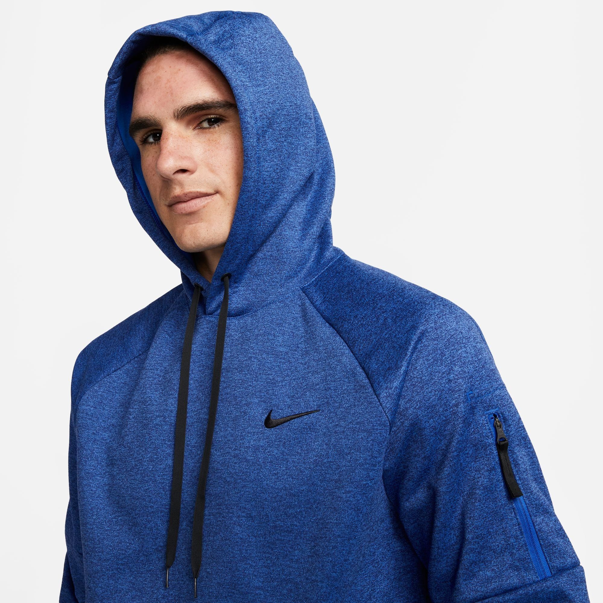 VOID/HTR/GAME PULLOVER FITNESS Nike HOODIE BLUE MEN'S ROYAL/BLACK THERMA-FIT Kapuzensweatshirt