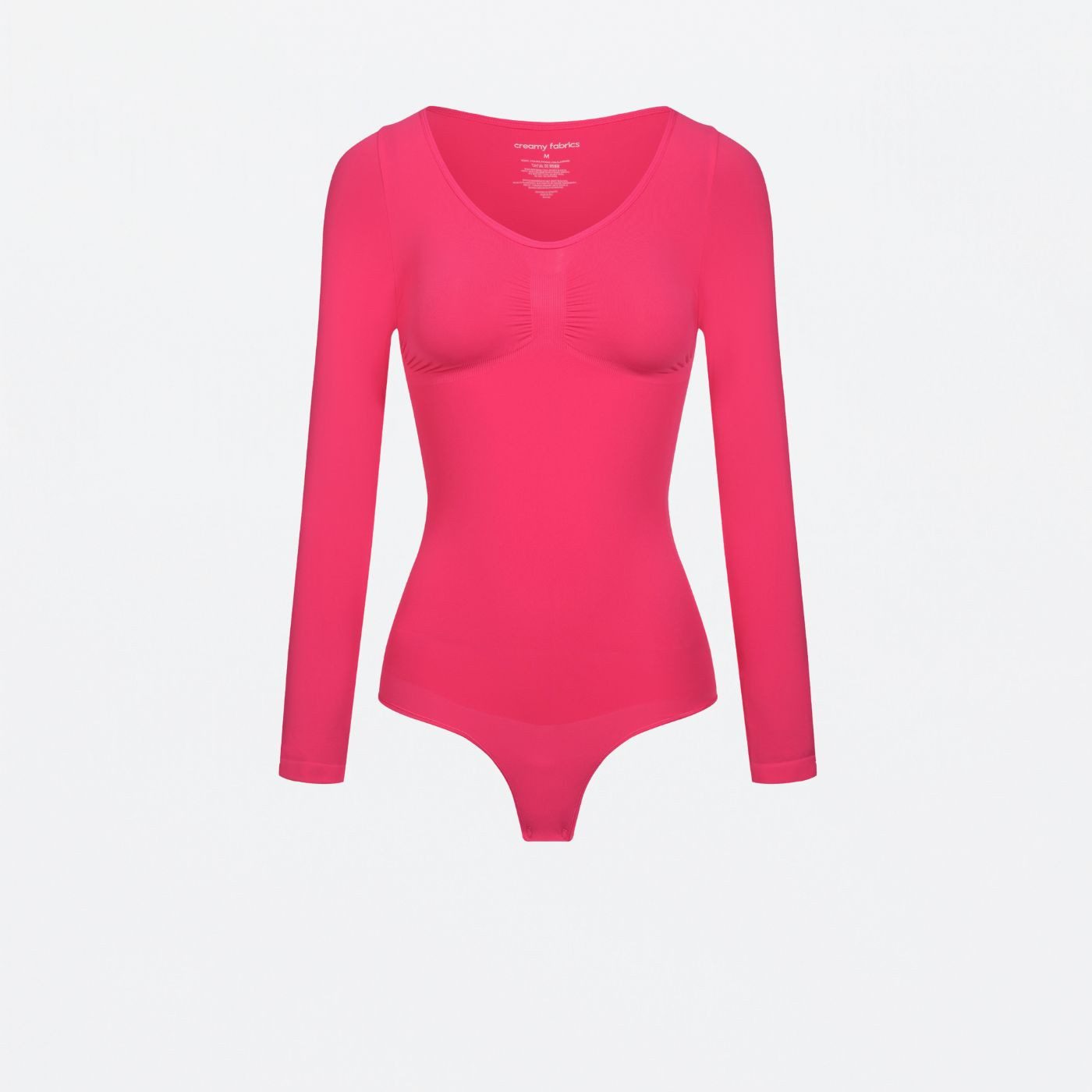 Creamy Fabrics Miederbody Bodysuit Sculpting Shapewear Longsleeve mit String-Poison Green-5XL (1-tlg) Figurformend